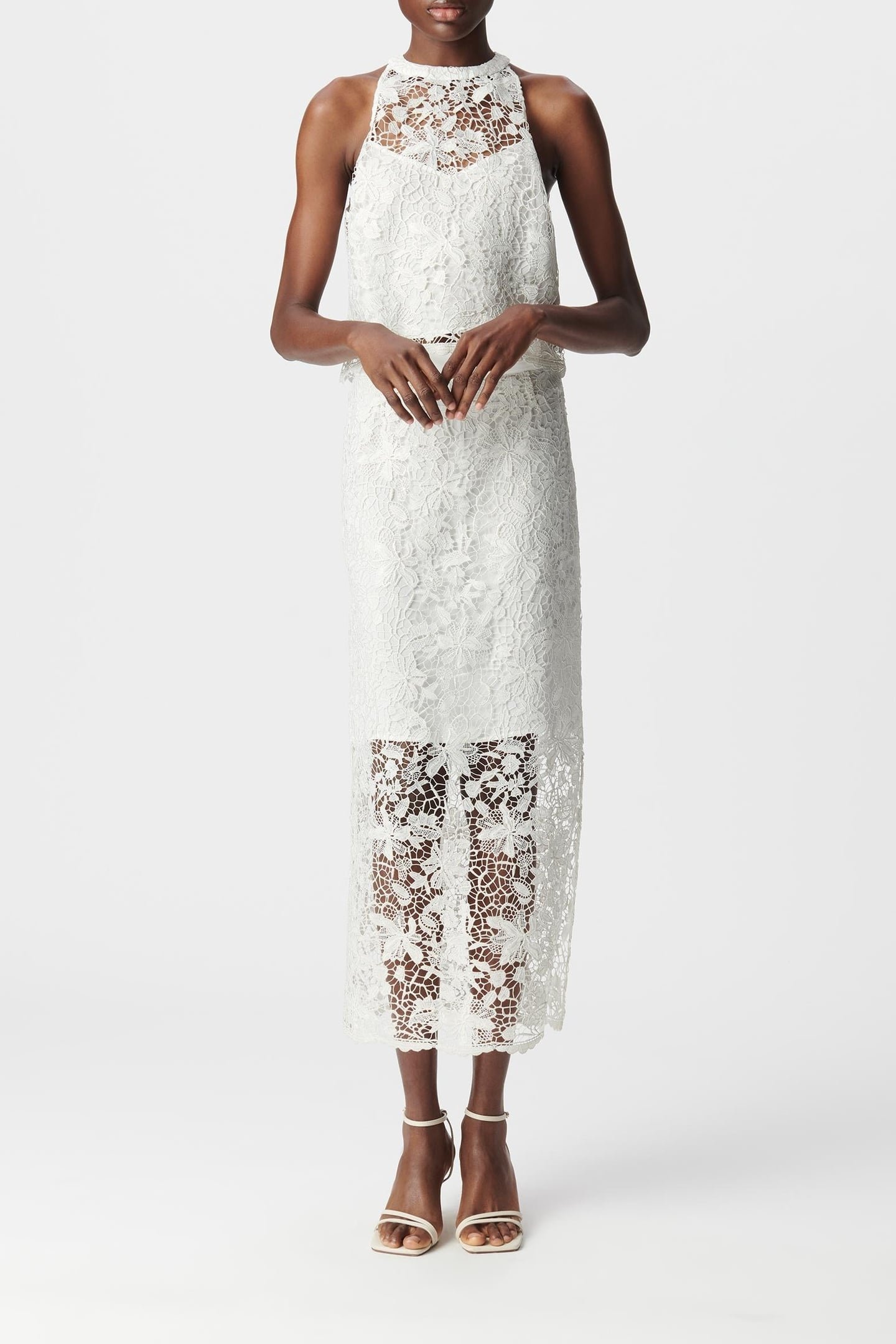 ALL-LACE WHITE MIDI SKIRT 1