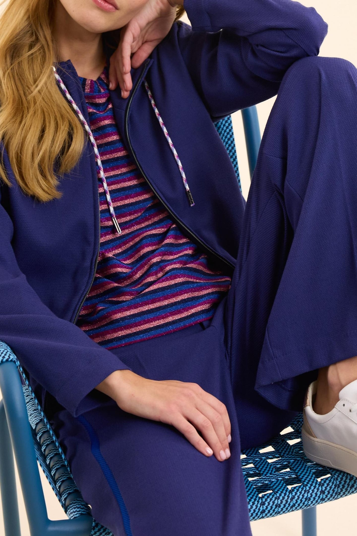 INDIGO HONEYCOMB JOGGING JACKET INDIGO 6