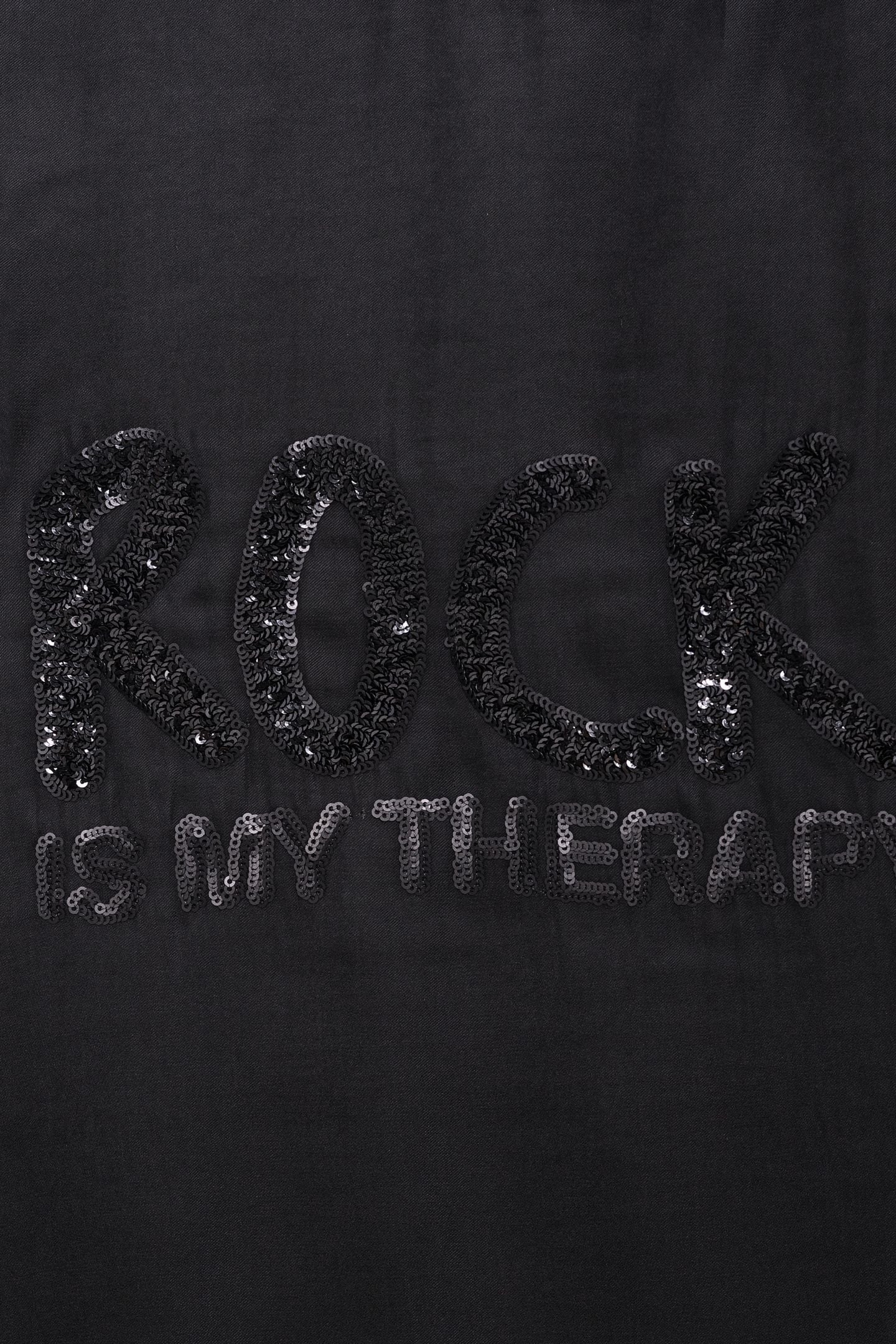 BLACK RECYCLED POLYESTER SEQUIN EMBROIDERED 8