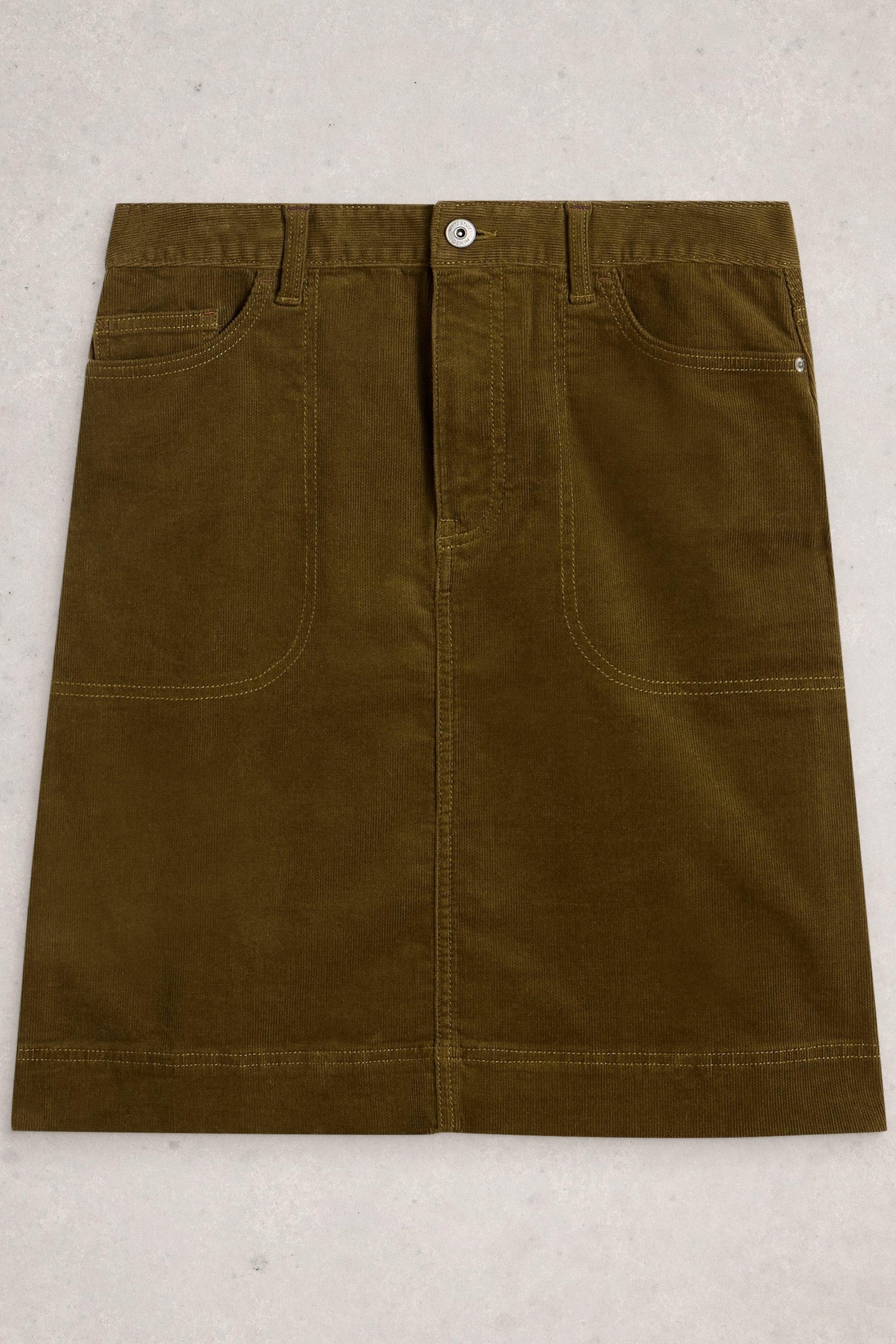 TIA CORD SKIRT KHAKI GREEN 2