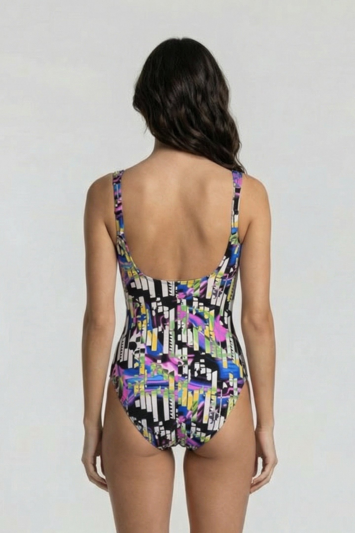 WOMEN'S BODYLIFT SWIMSUIT CAROLINA U BAC BLACK MULTI 2