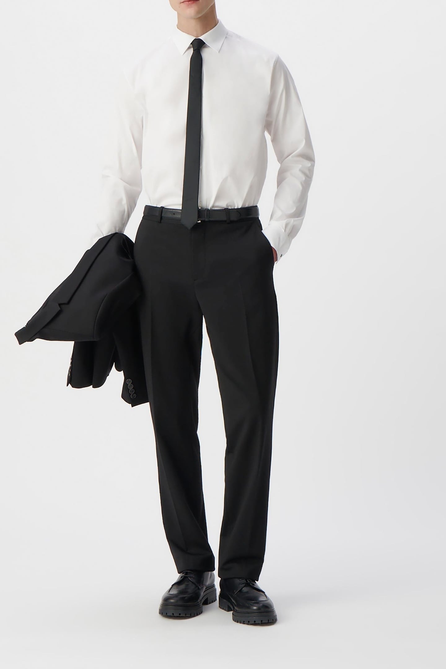 BLACK MILANO KNIT STRAIGHT SUIT TROUSERS 4