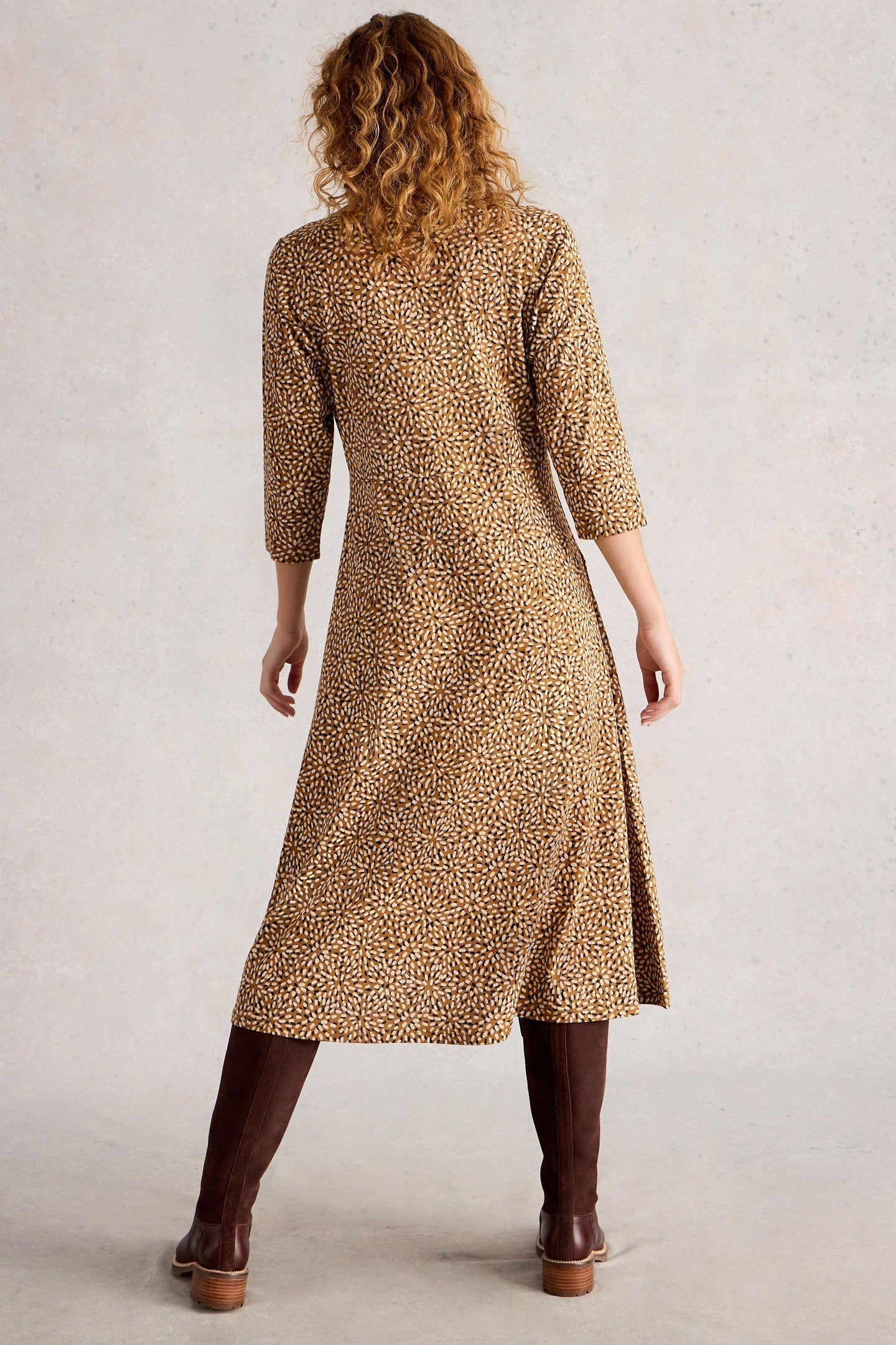 RUA JERSEY SHIRT DRESS CHARTREUSE PRINT 2