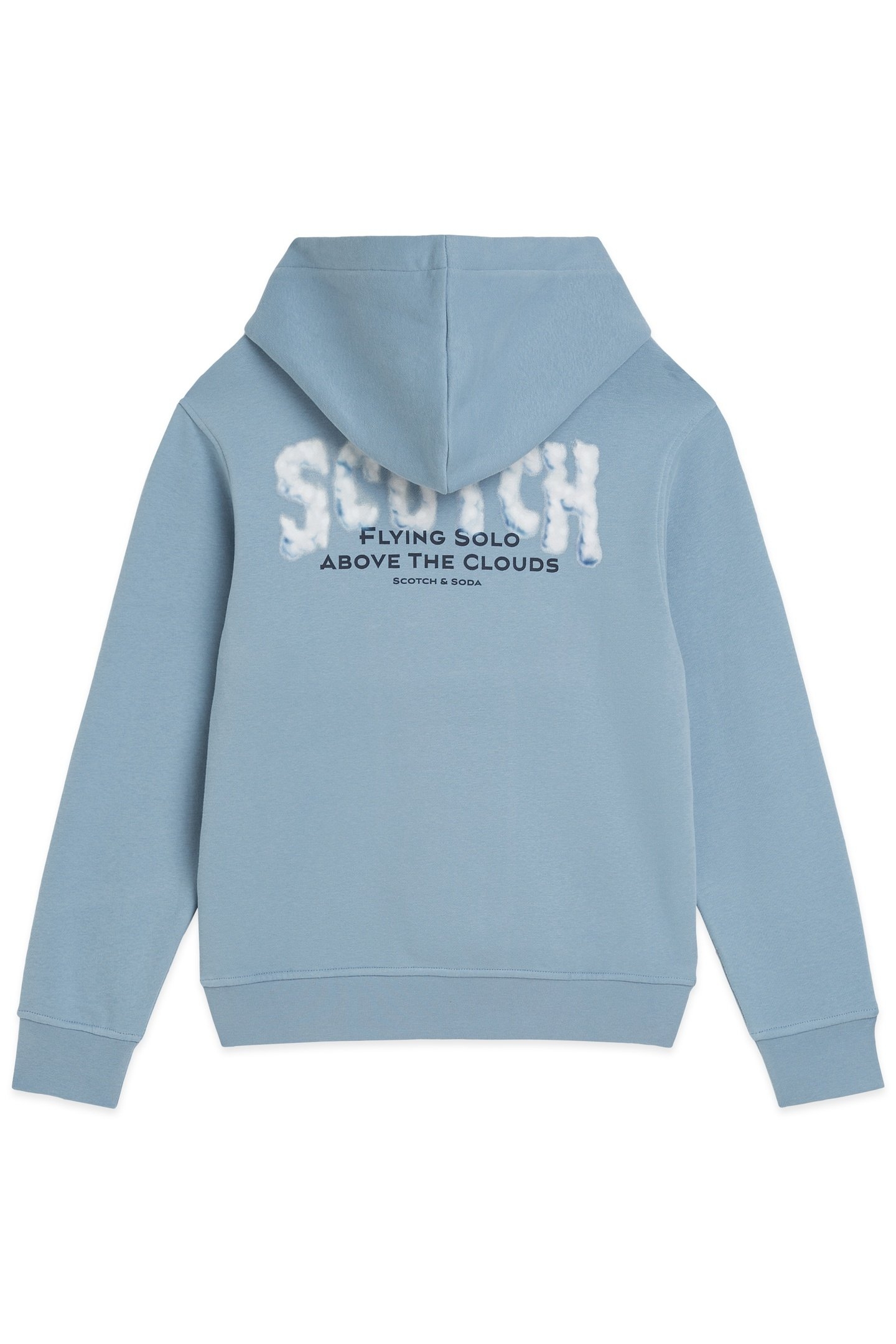 BOYS GRAPHIC FLEECE HOODIE SKY/PEWTER 2