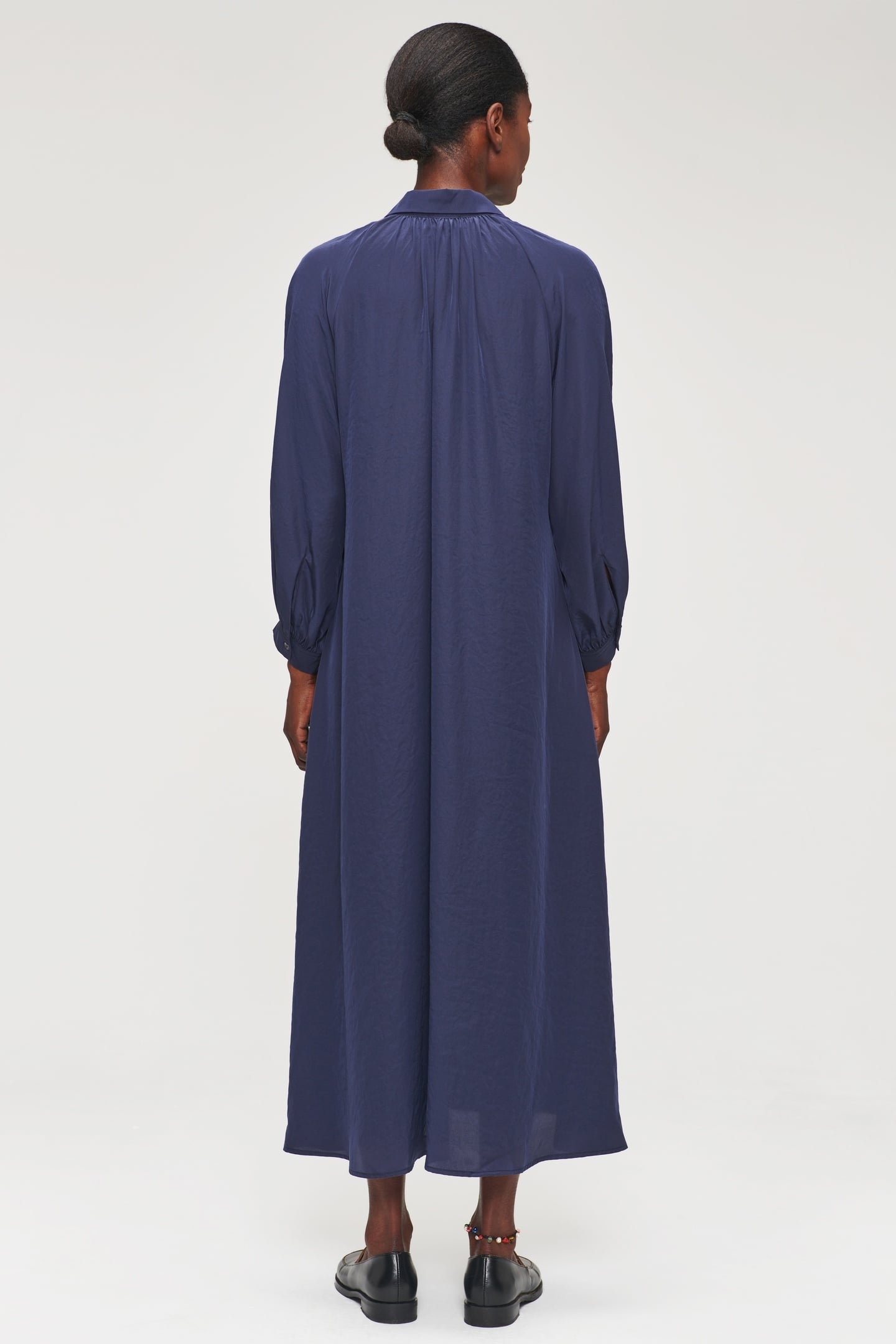 TECHNOSILK GATHERED DRESS INK BLUE 4