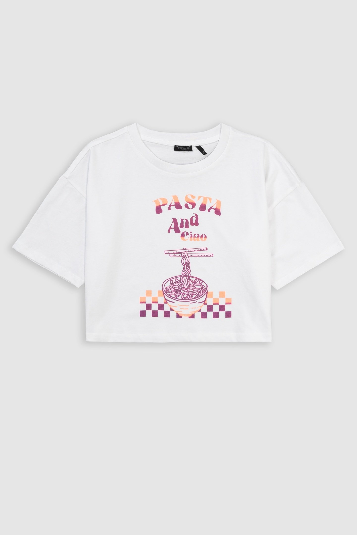 WHITE T-SHIRT ORGANIC COTTON VISUAL BOWL OF PASTA 1