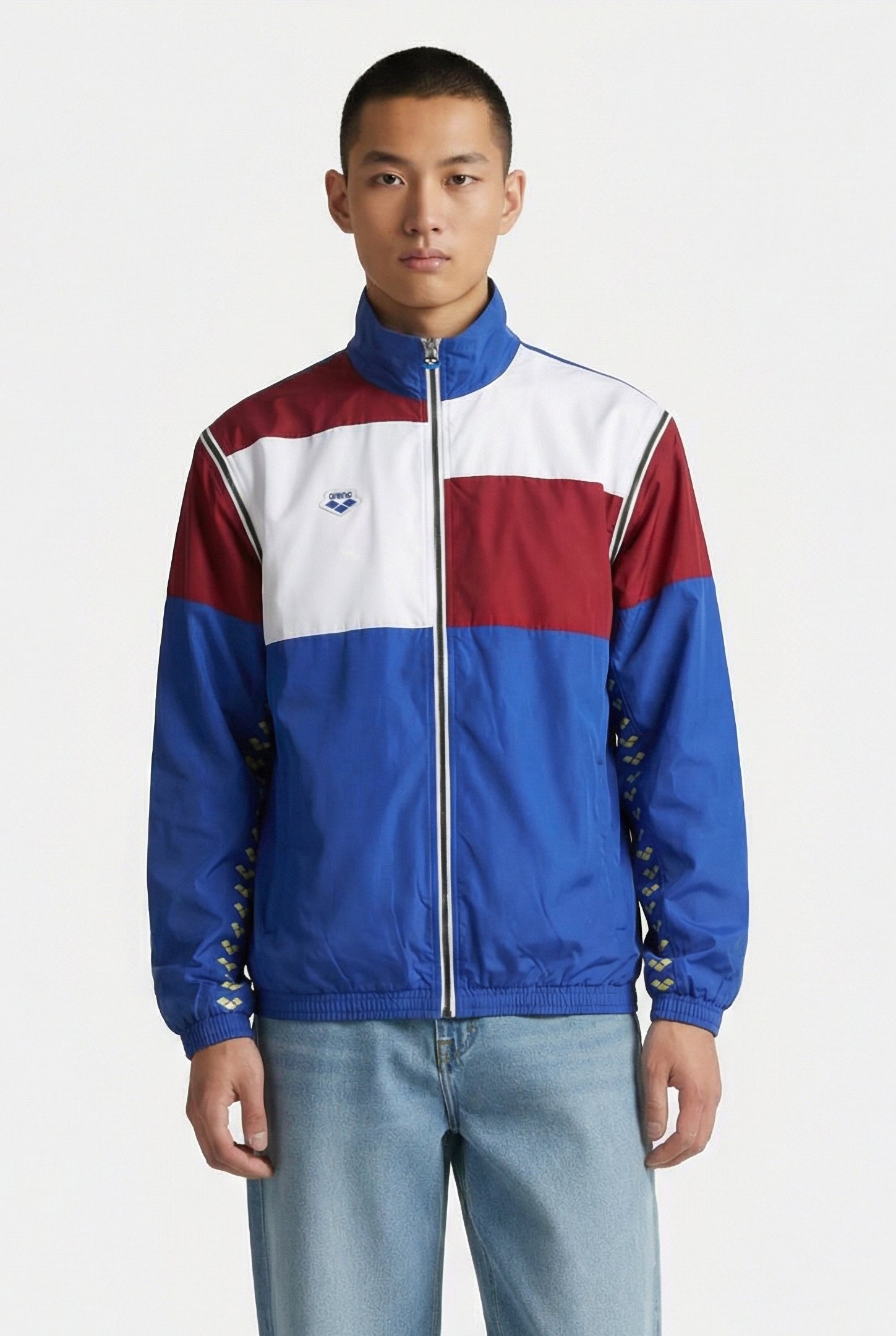 UNISEX ARENA ICONS JACKET CONVERTIBLE NEON BLUE BURGUNDY 1