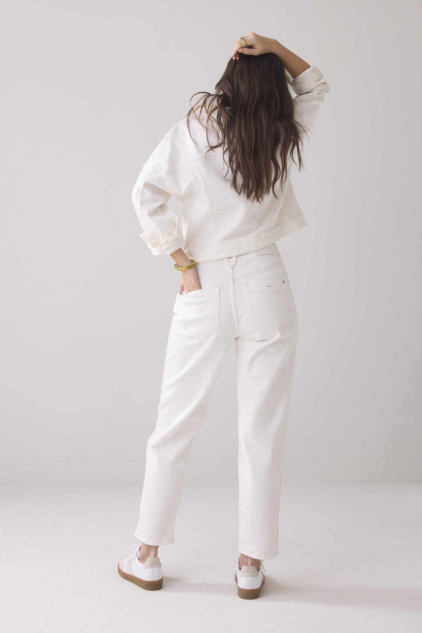 MOM'S FIT JEANS COMFI COTTON TWILL WHITE DENIM 2