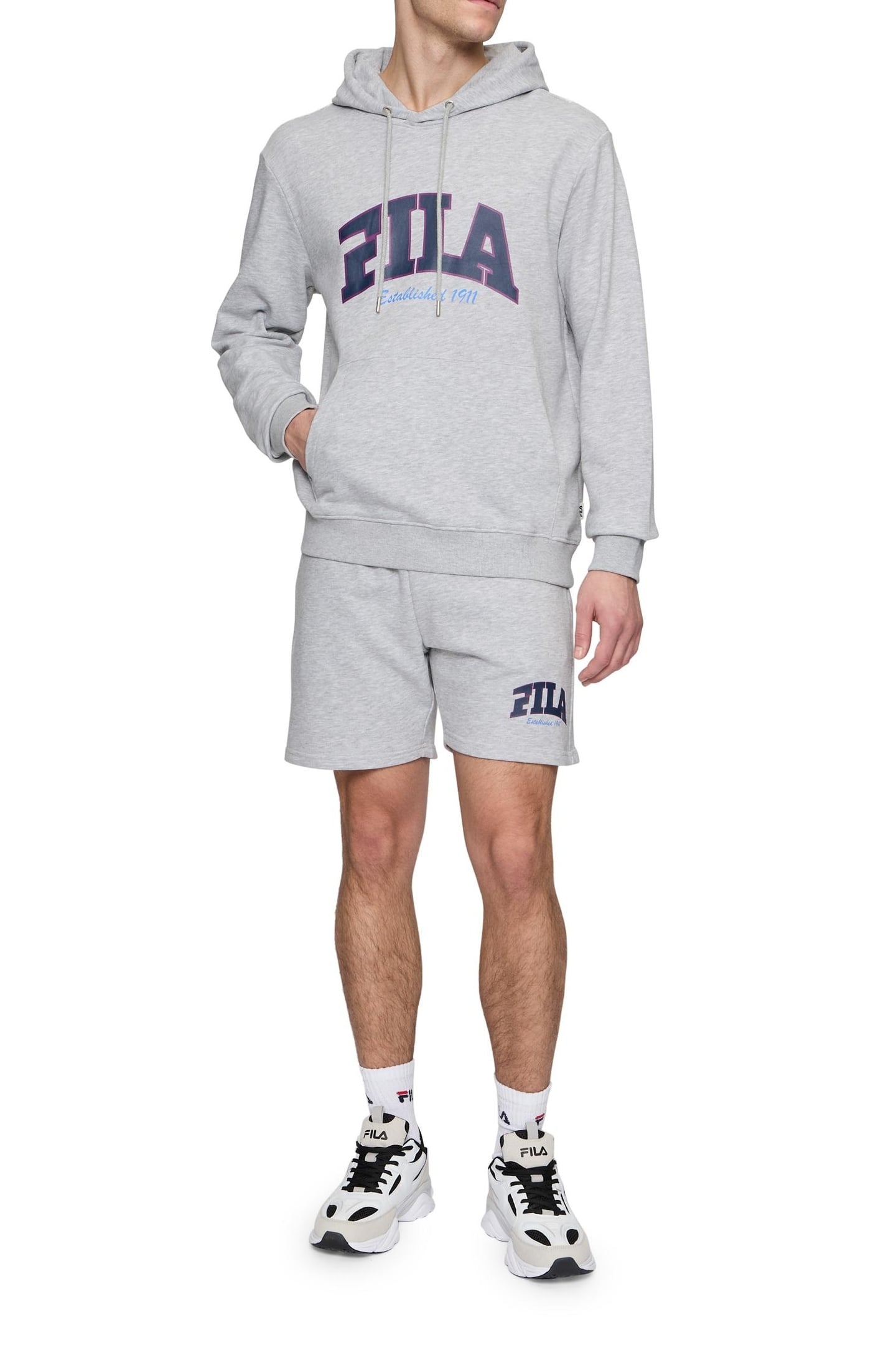 LANDEN REGULAR HOODIE LIGHT GREY MELANGE 1