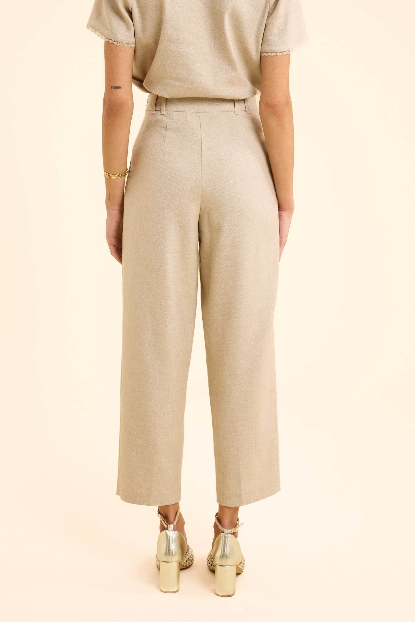 GOLD BEIGE SUIT TROUSERS ECRU 4