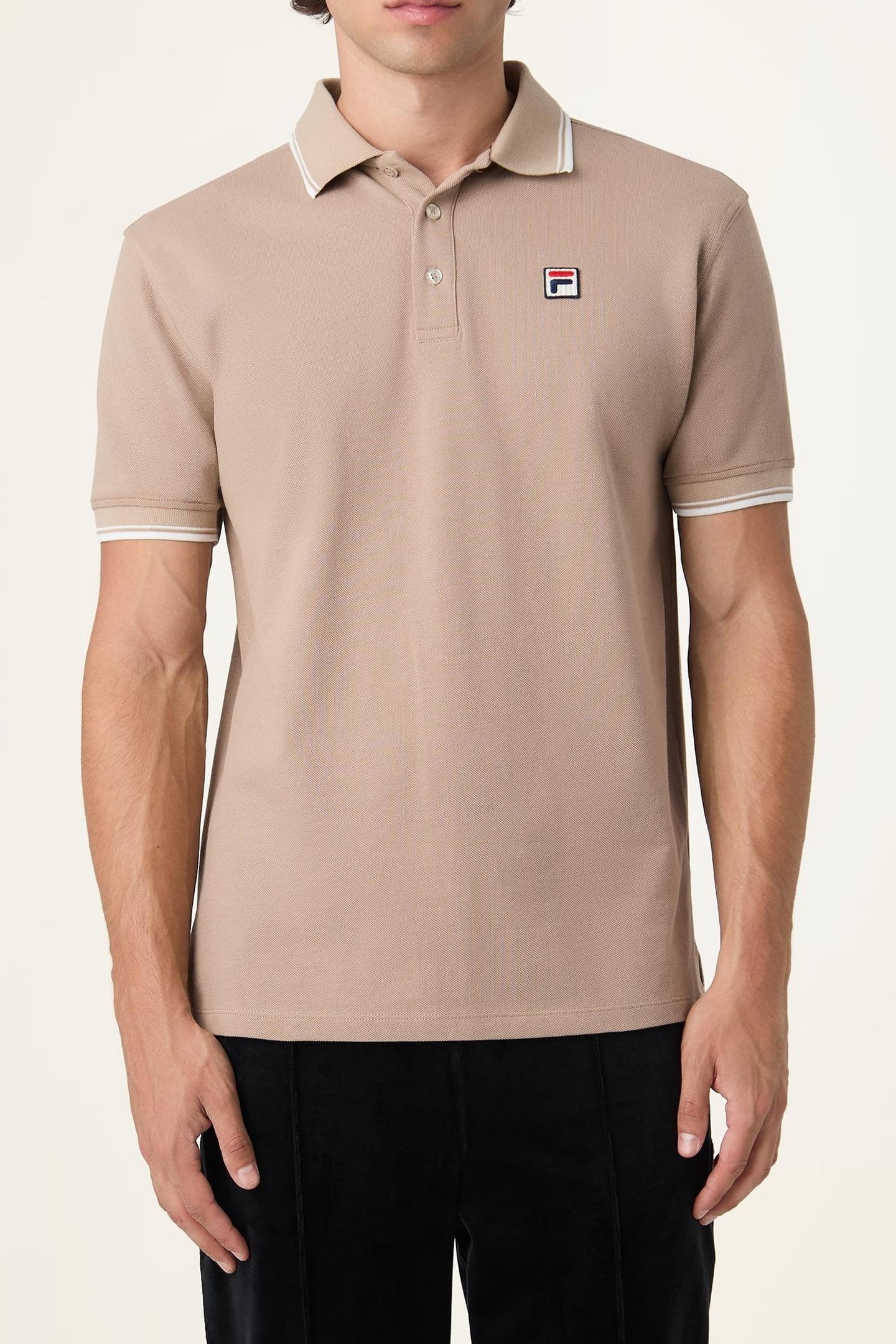 BIELLA REGULAR TIPPED POLO SHIRT TAUPE GRAY 1