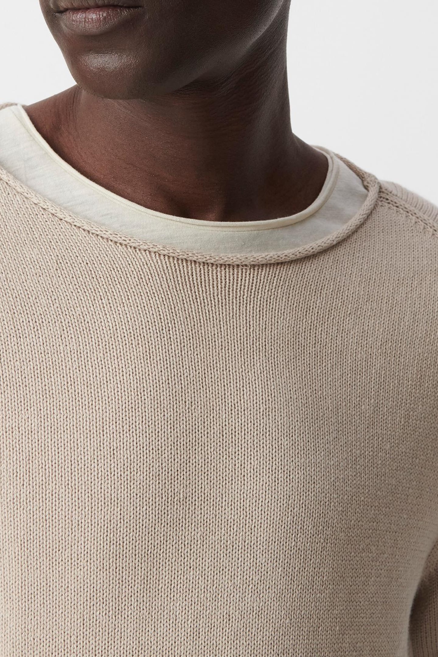 FLAX KNIT SWEATER WITH ROLLED EDGES 5