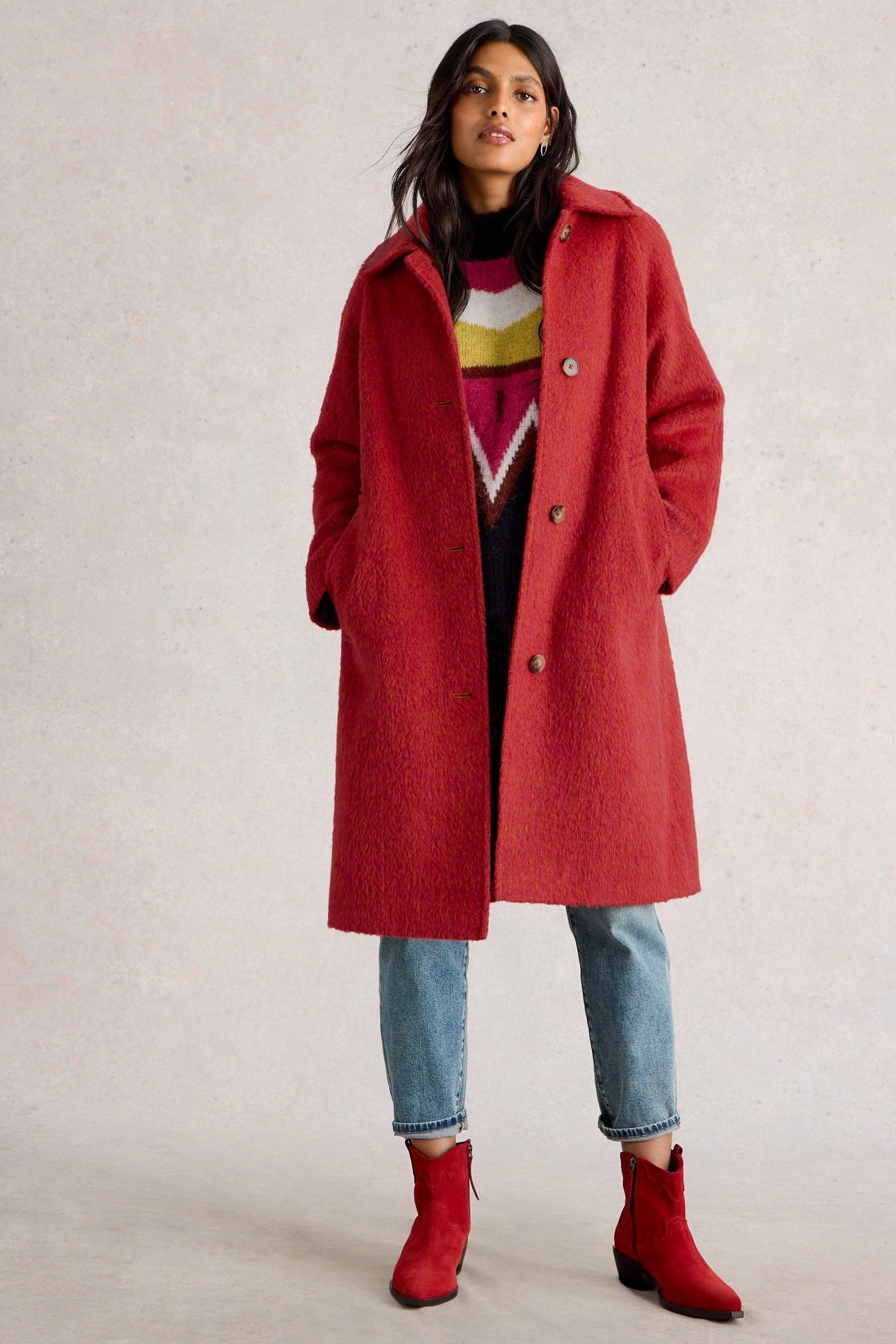 KELSEY WOOL BLEND COAT BRIGHT RED 1