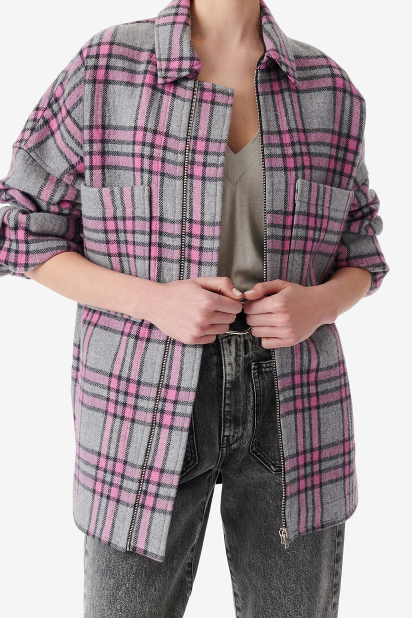 WESINA OVERSHIRT GREY/PINK 2