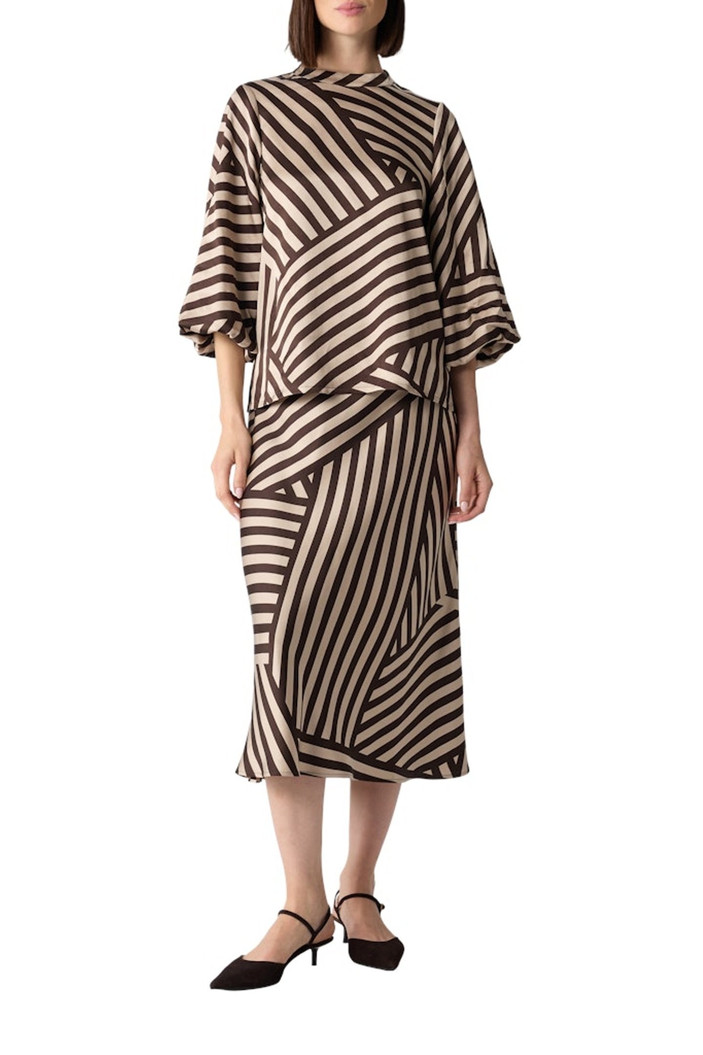 COMMA BLOUSES BROWN-DARK 1