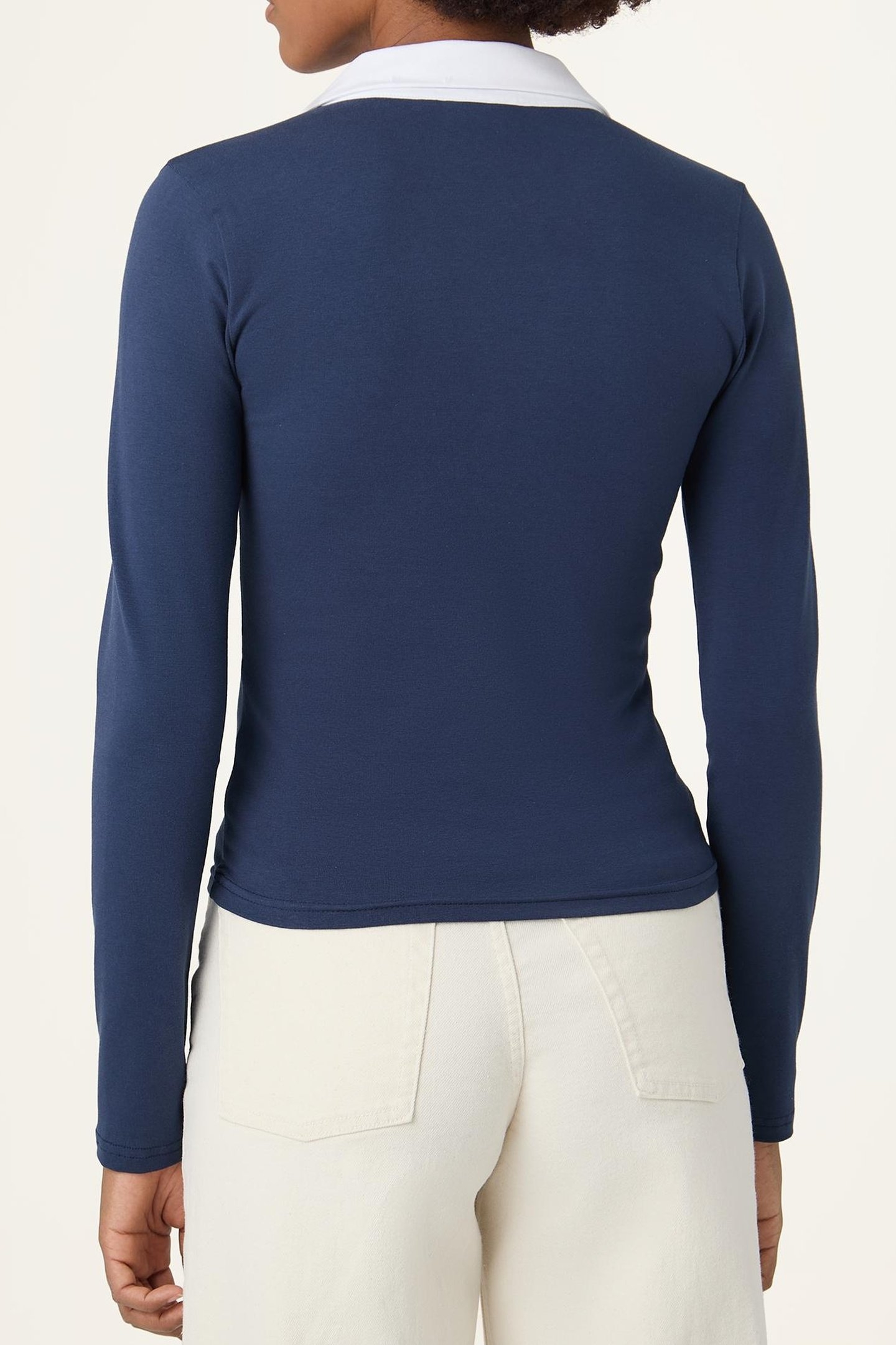 CERRIONE SLIM JOHNNY COLLAR TOP BLACK IRIS 3