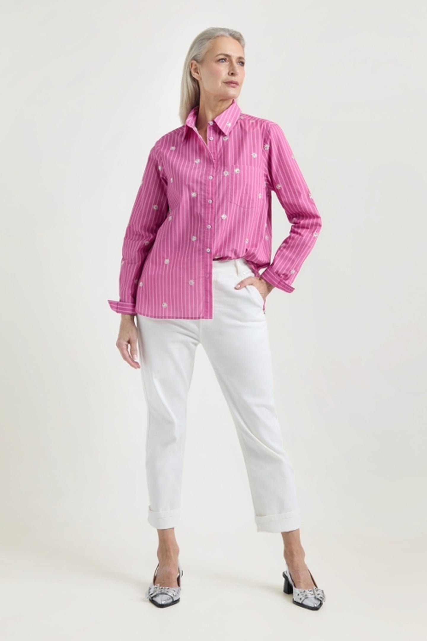 JUUL BLOUSE STRIPE FUCHIA 3