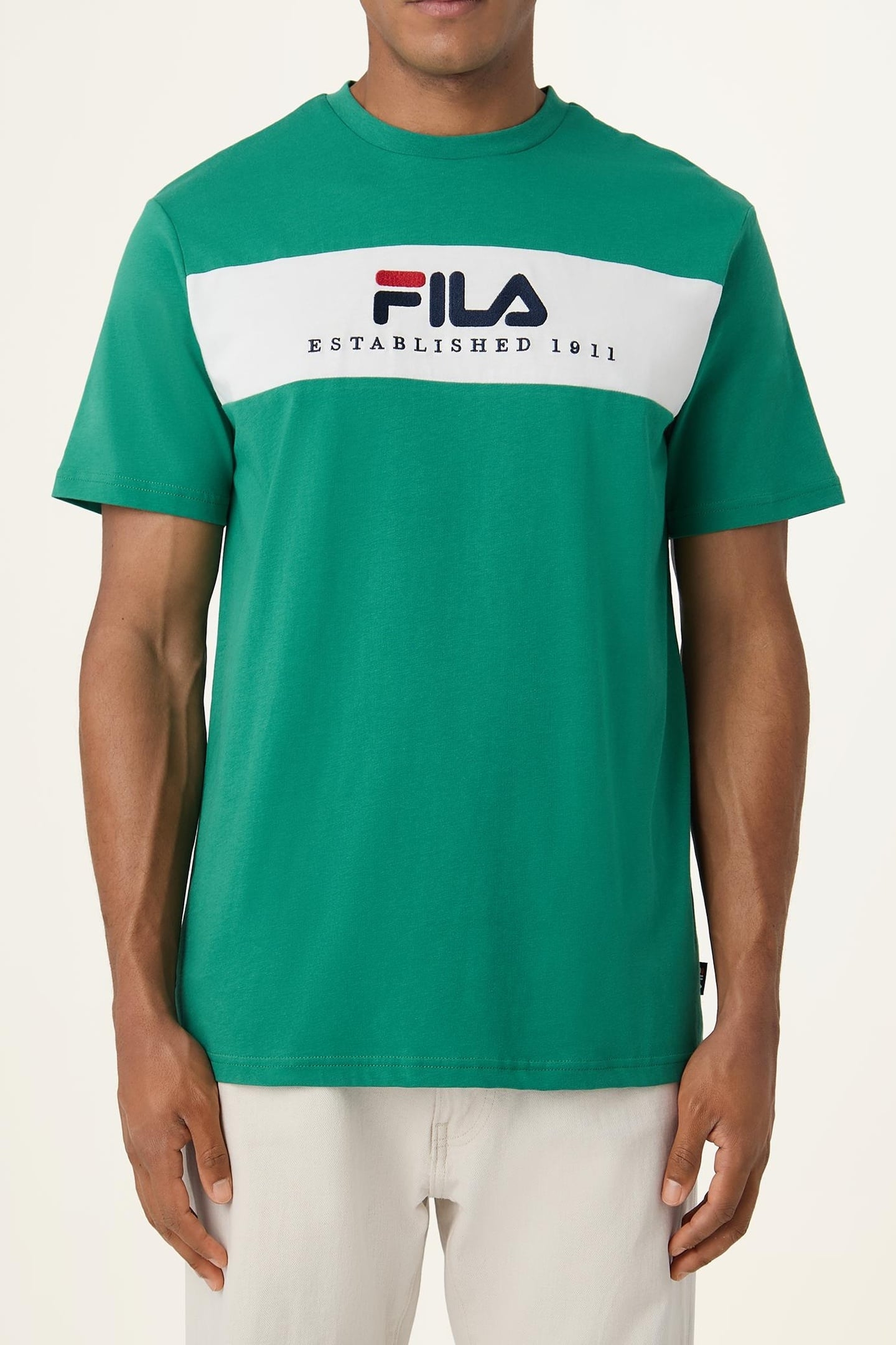 UNISEX VALSERA REGULAR BLOCKED T-SHIRT GREEN JACKET-EGRET 1