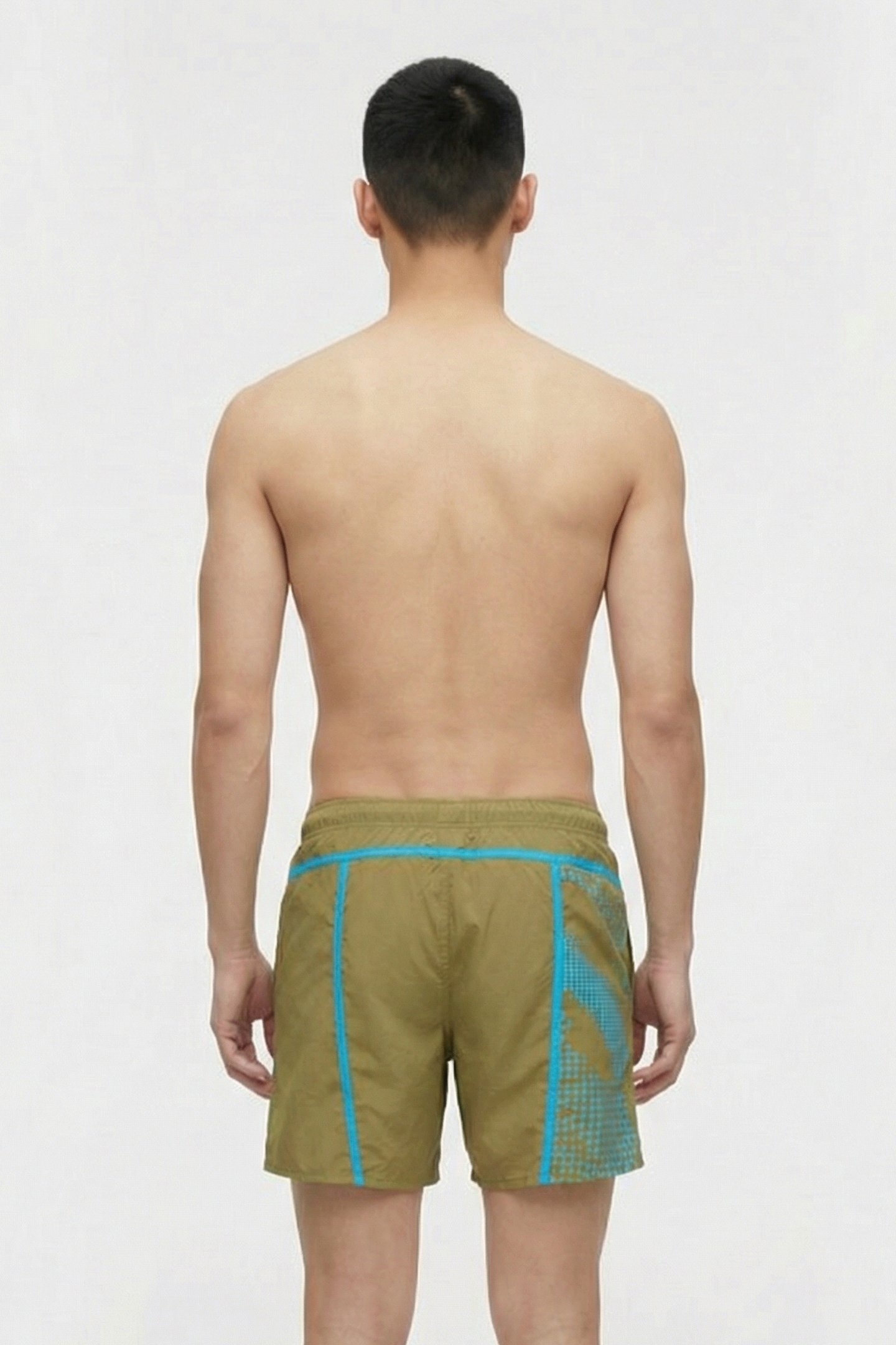 MEN'S ARENA PRO_FILE BEACH BOXER LOGO DARK OLIVE-TURQUOISE 2