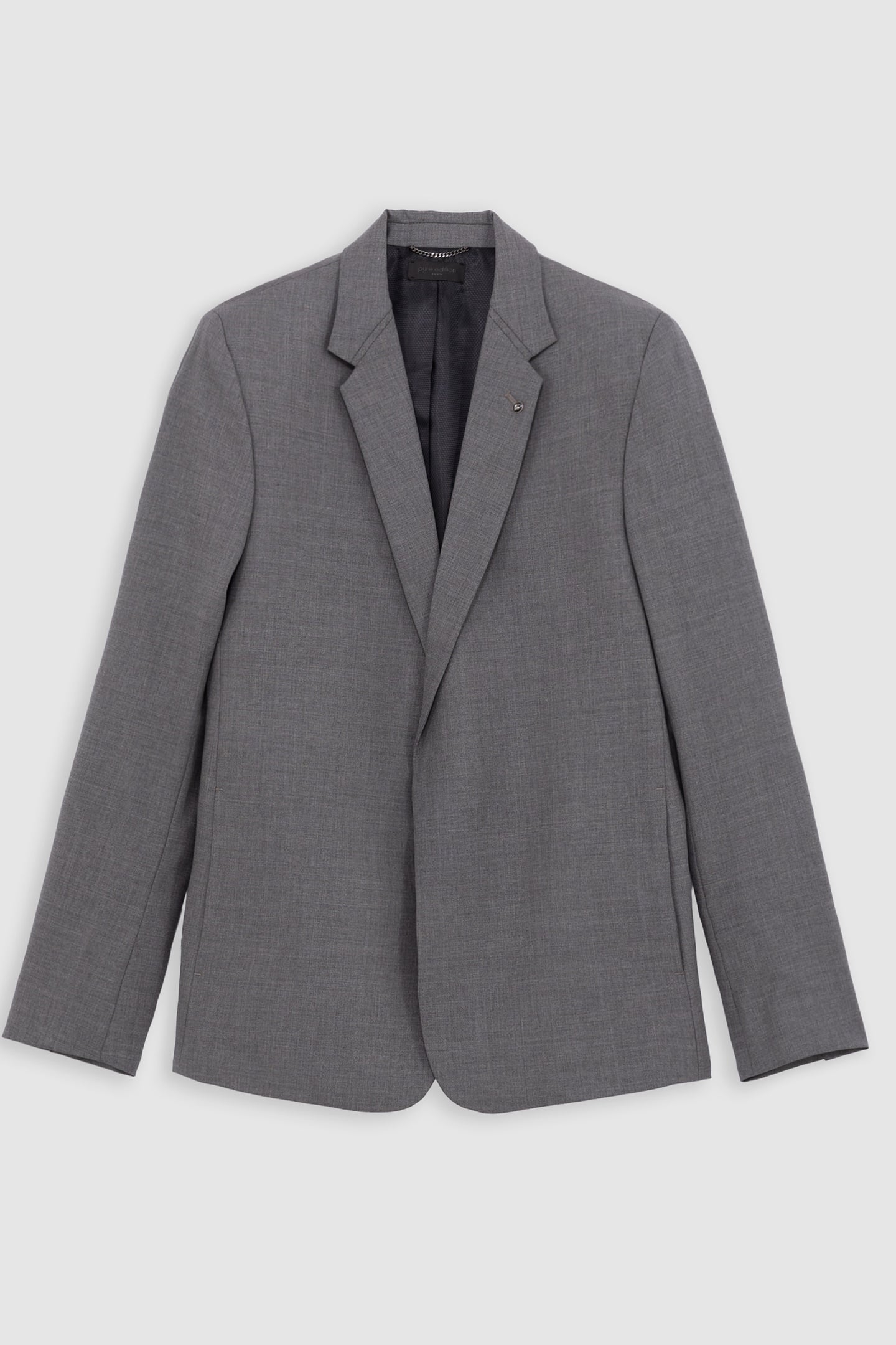 GREY WOOL BLEND SUIT JACKET 4