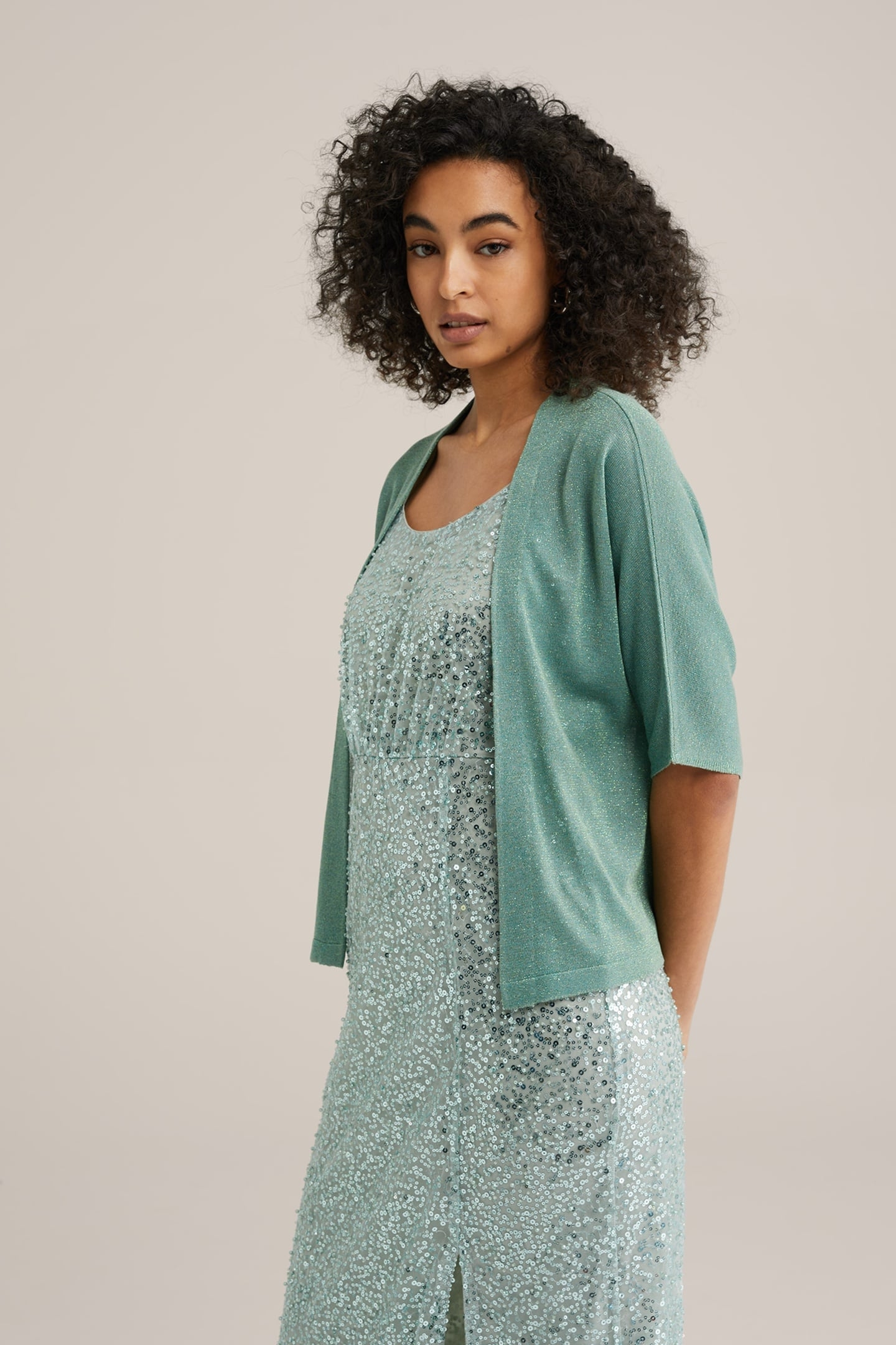 KNITTED CARDIGAN LIGHT GREEN 1