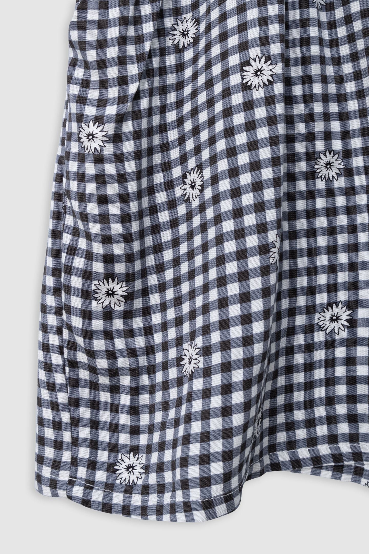 BLACK GINGHAM AND FLORAL PRINT JUMPSUIT 4