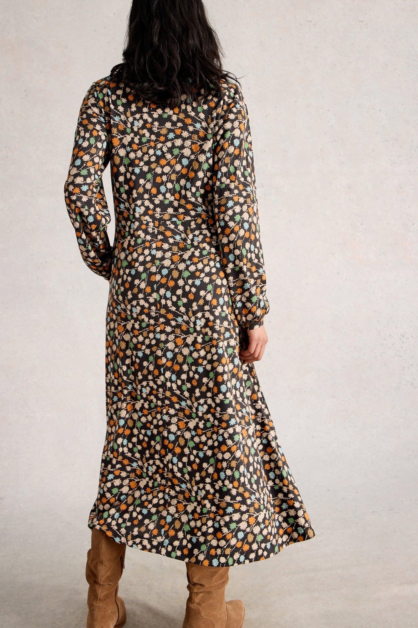 MEGAN JERSEY DRESS BLACK MULTI 2