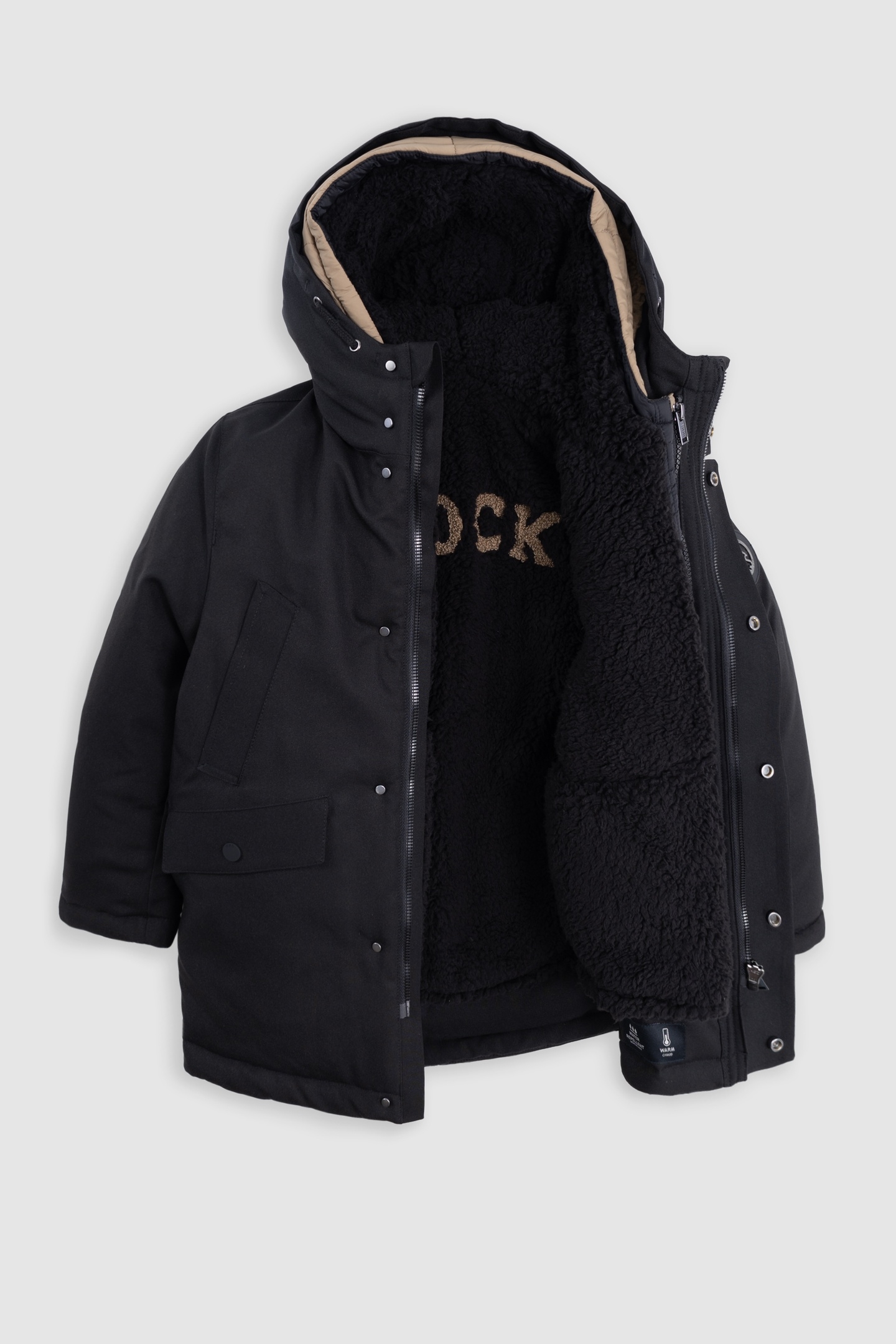 BOY'S 3-IN-1 BLACK PARKA WITH REVERSIBLE DOWN JACKET 4