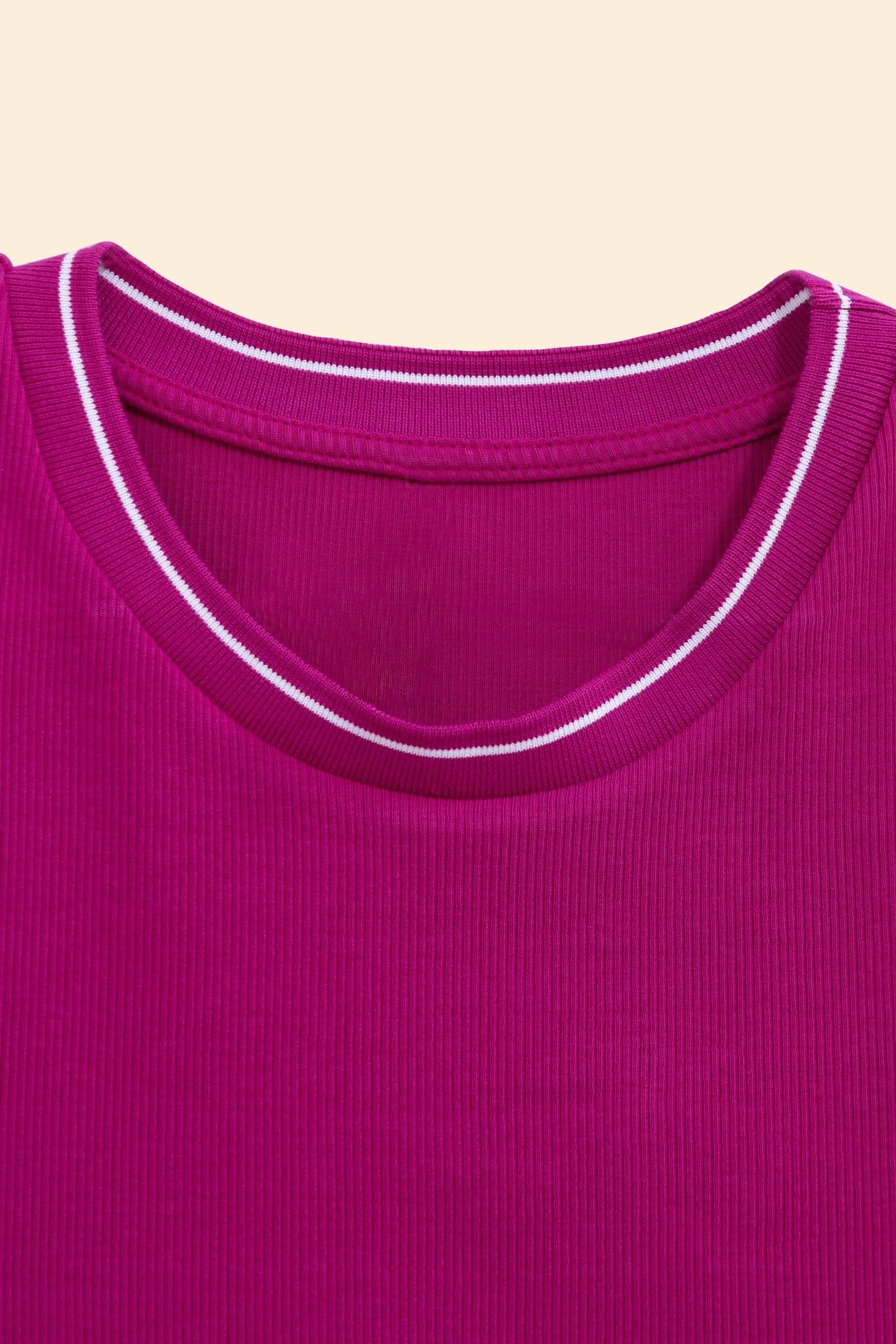 SLEEVELESS TANK TOP FUSHIA STRIPED RIBBING VIOLINE 6