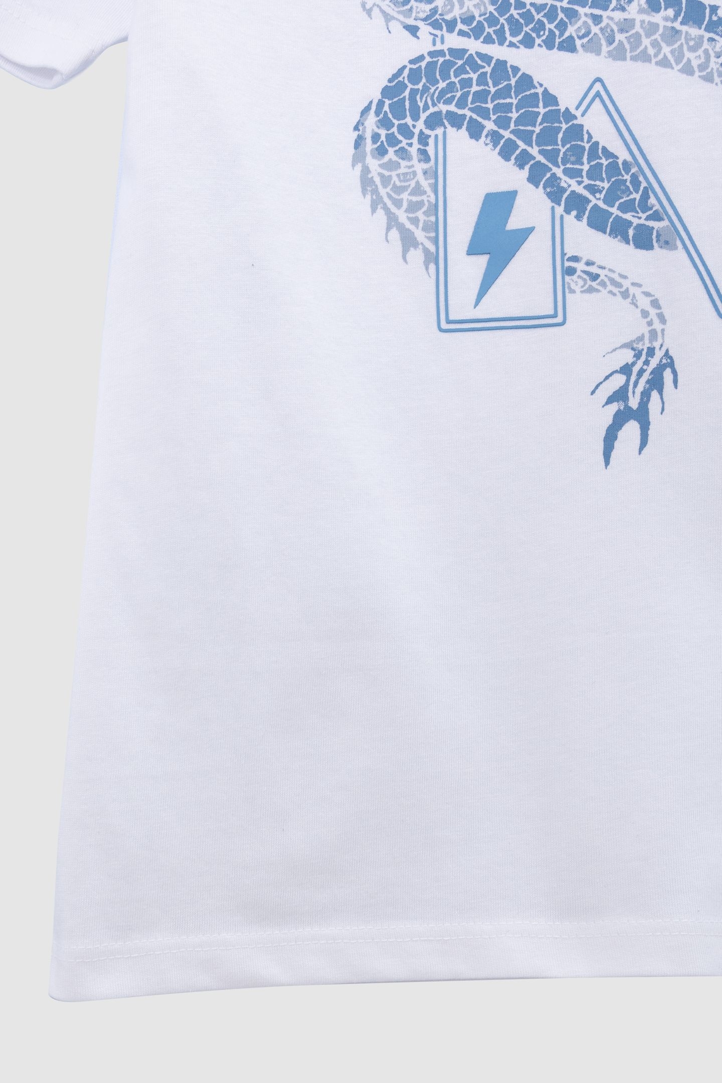 WHITE ORGANIC COTTON T-SHIRT DRAGON-K 4