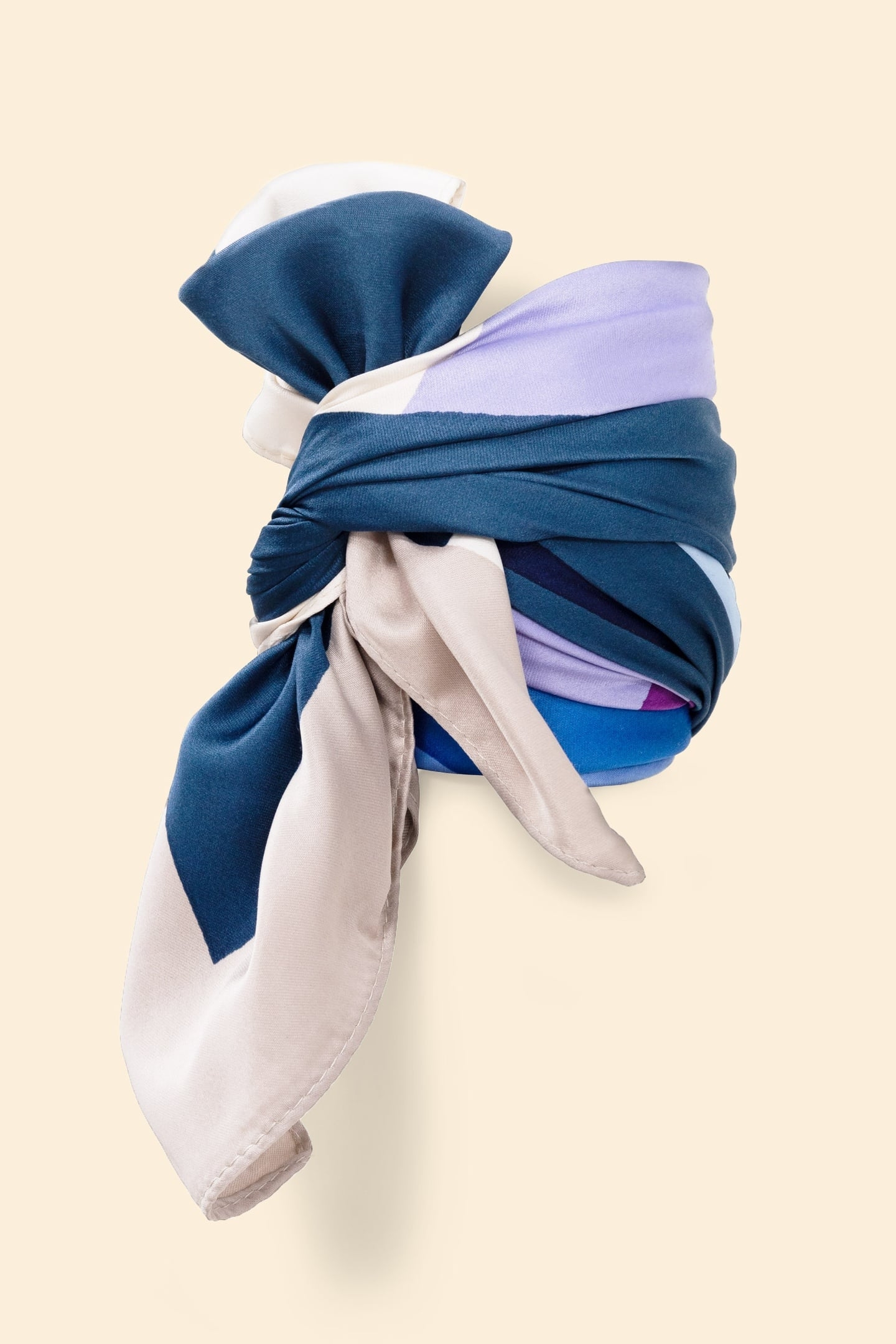 BLUE GRAPHIC FLORAL SQUARE SCARF BLUE CERULEUM 2