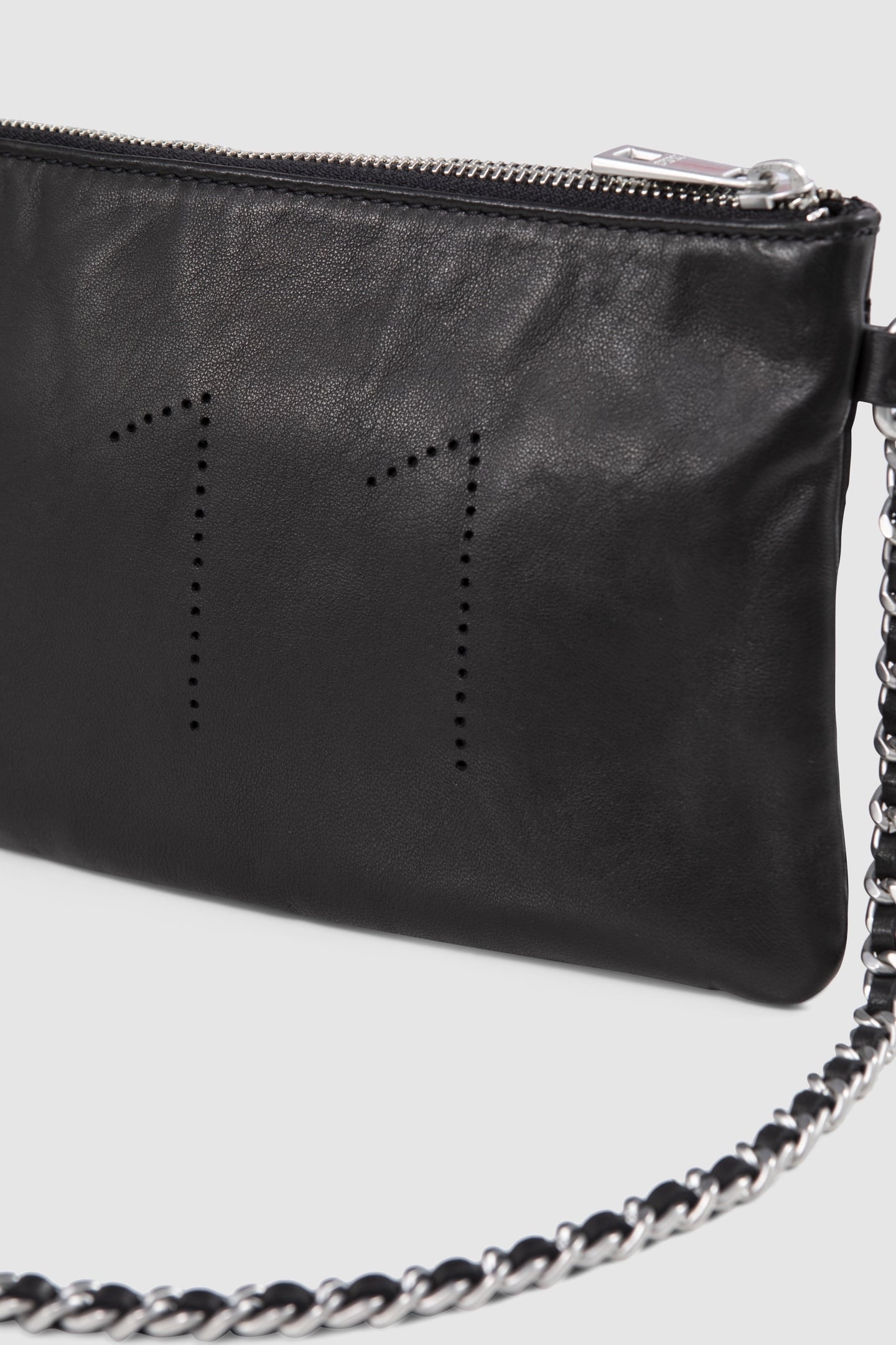 BLACK PERFORATED LEATHER THE 111 CLUTCH BAG 1