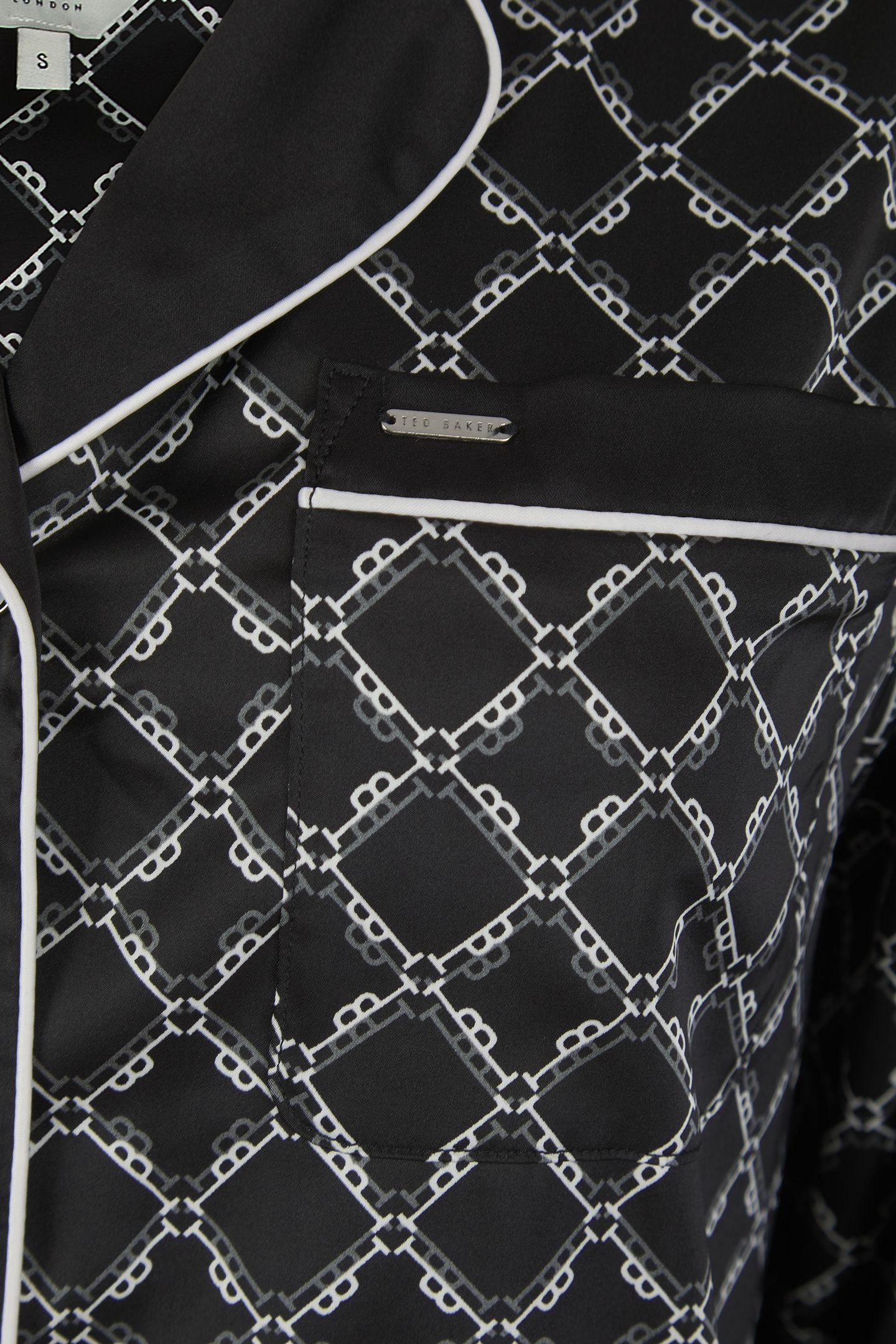 TILLY LONG MONOGRAM PRINTED PYJAMA SET JET BLACK PRINT 5