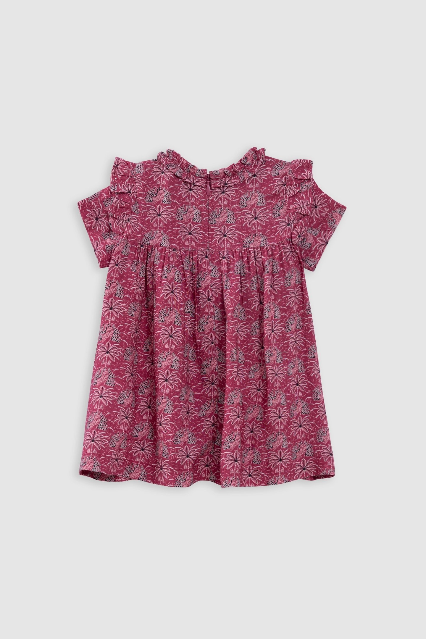 PINK PALM-TREE PRINT DRESS 2