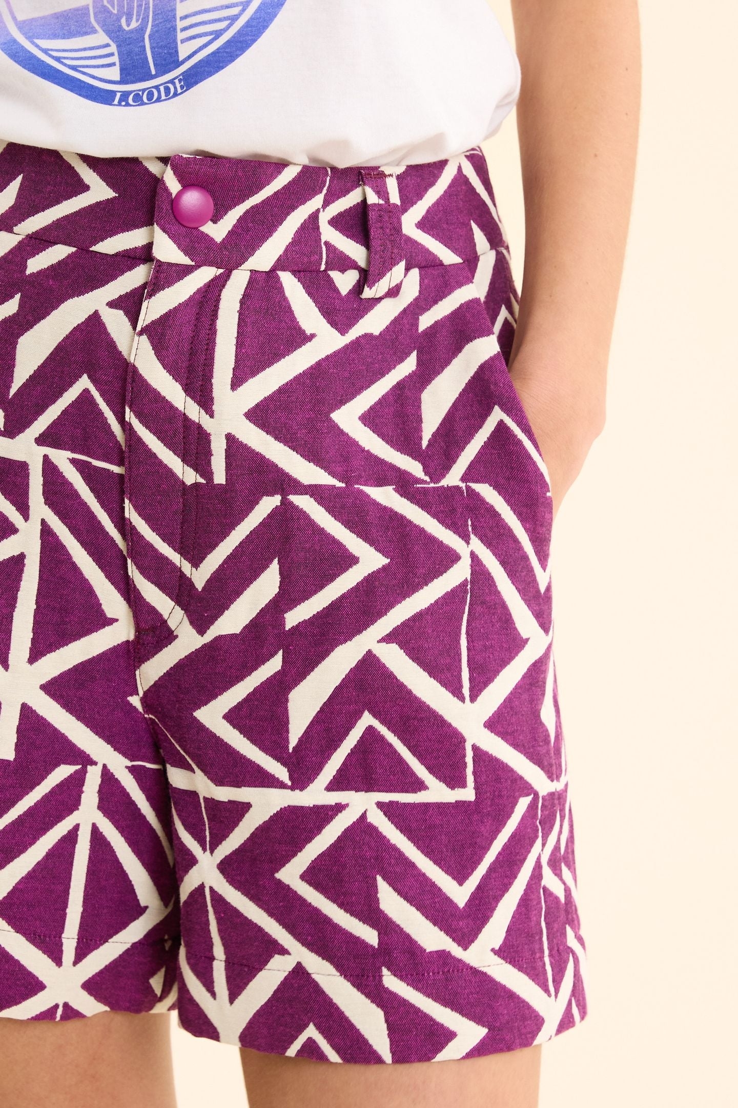 JACQUARD GRAPHIC PATTERN SHORTS IN VIOLET VIOLINE 6