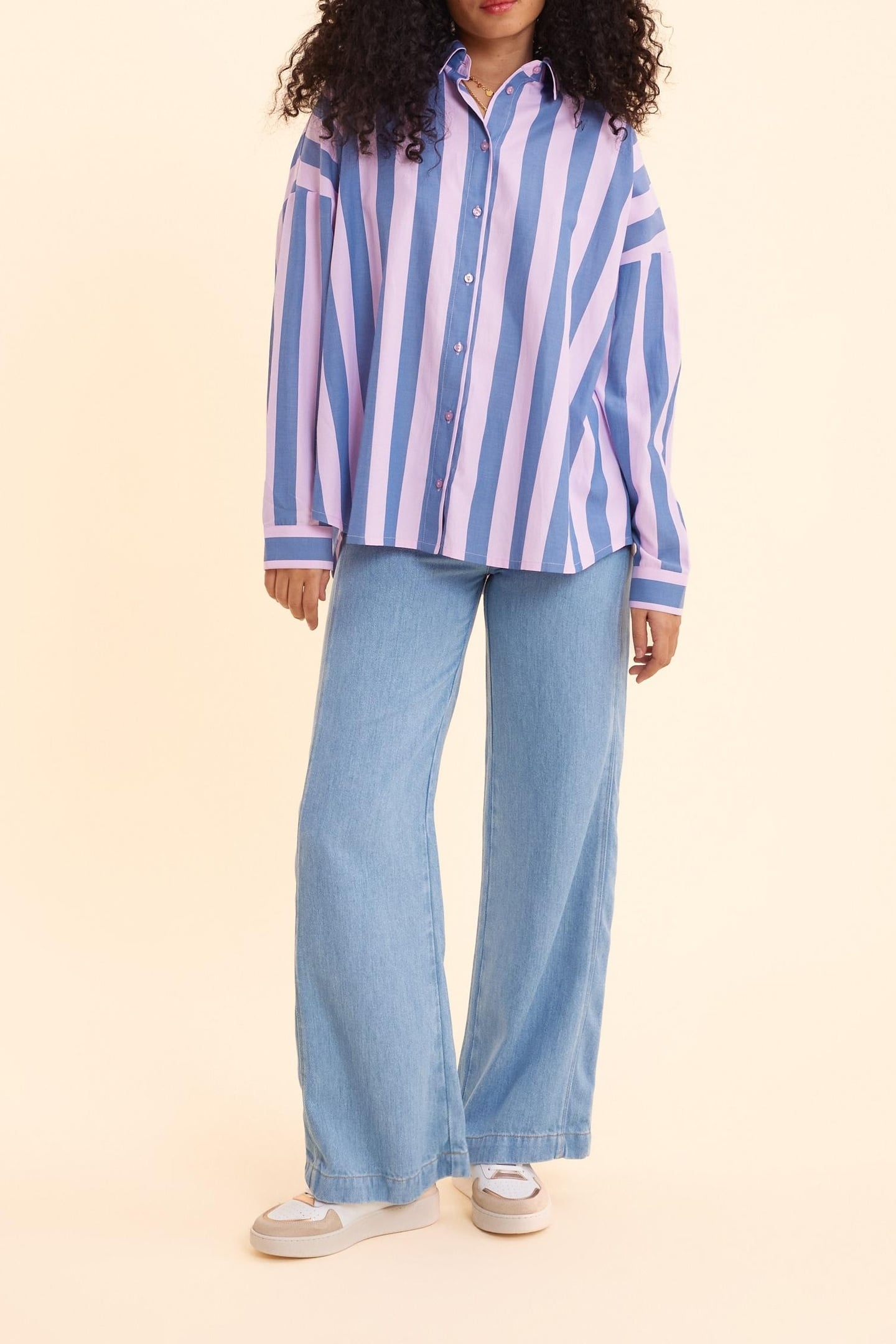 BLUE SHIRT WITH PARMA STRIPES PATTERN ELECTRIC BLUE 3