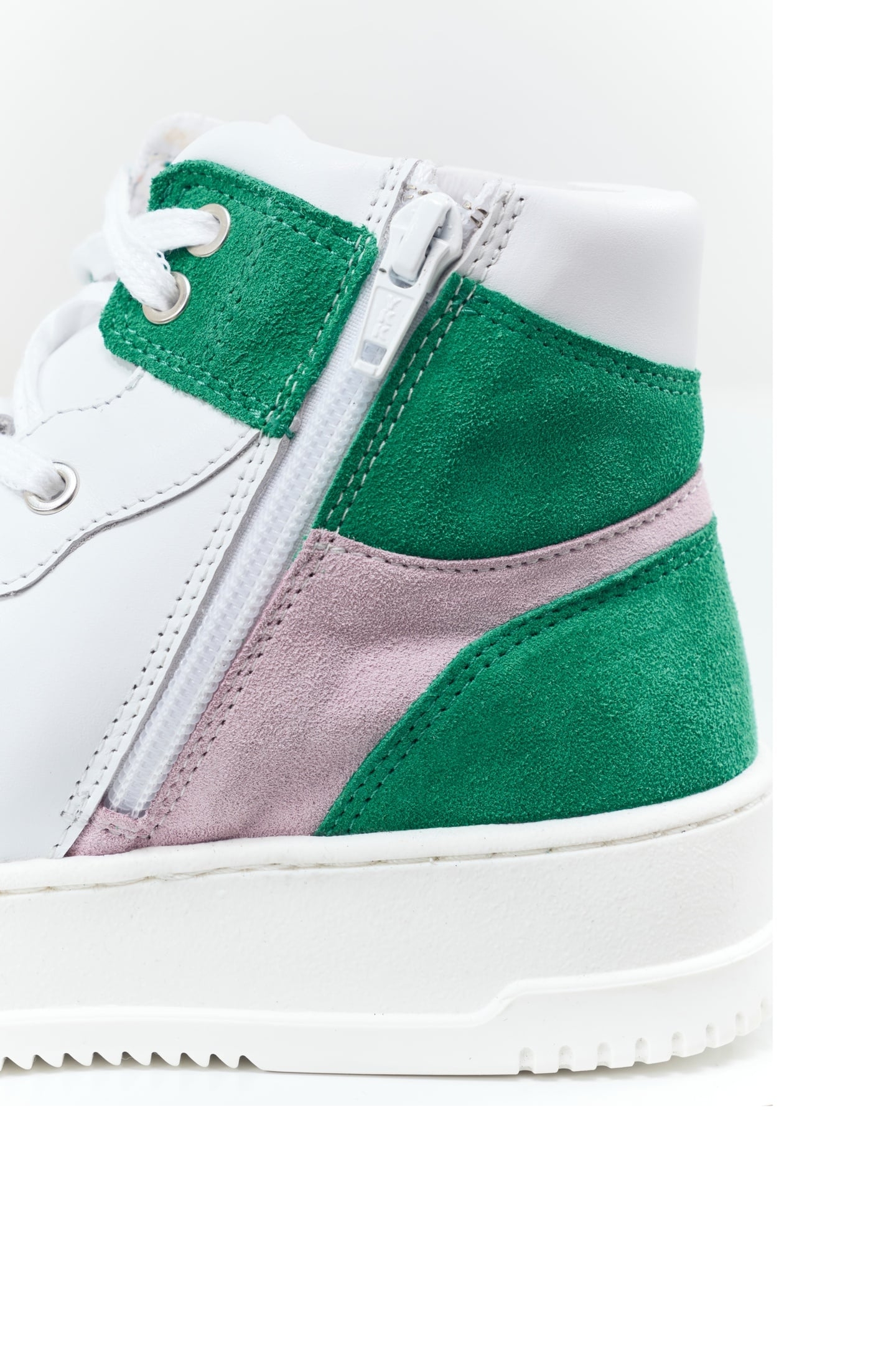 O.QUEEN - WHITE, GREEN & PINK LEATHER SNEAKERS 3