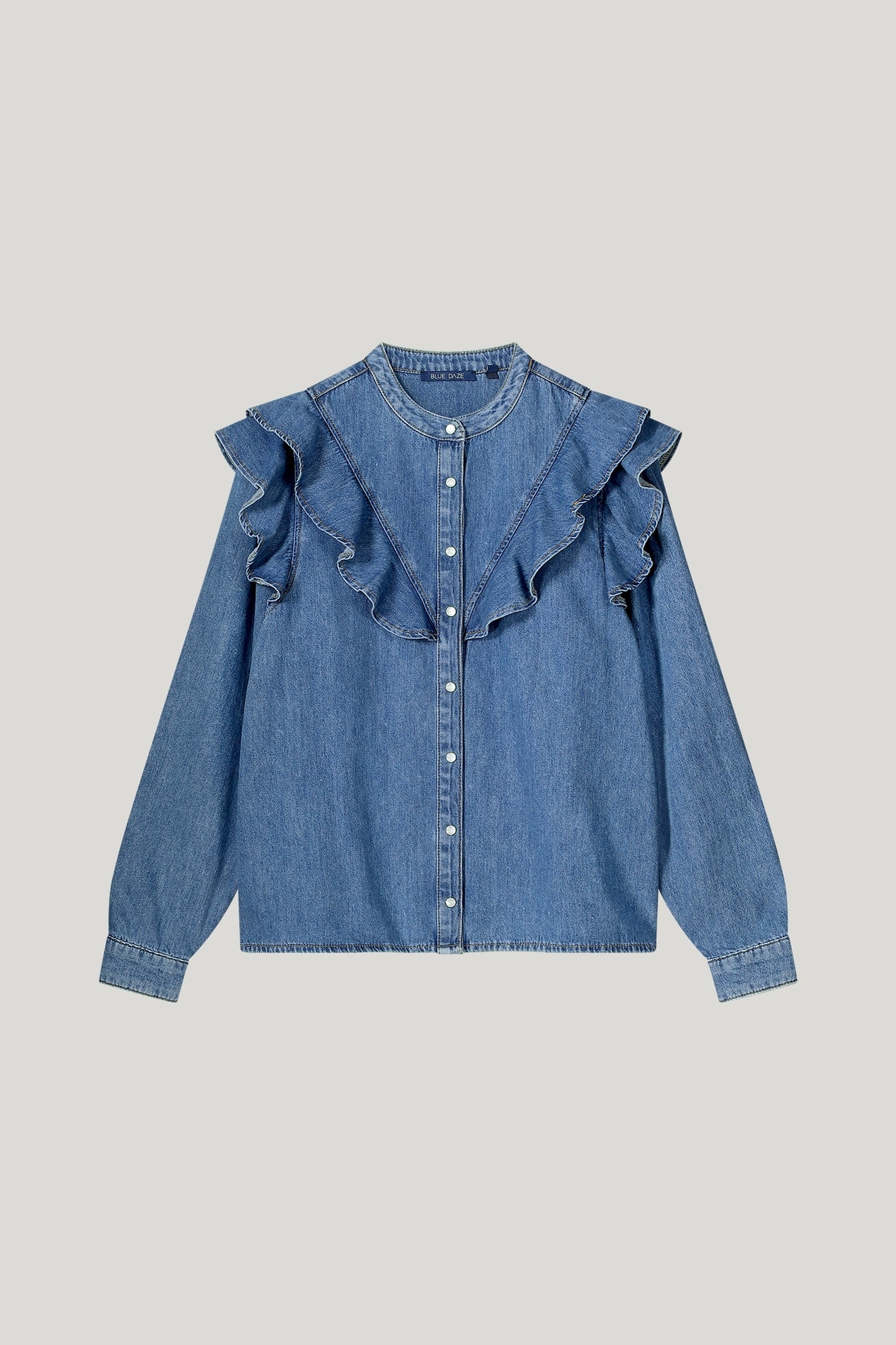 DENIM SHIRT LIGHT COTTON TWILL BLEACHED DENIM 3