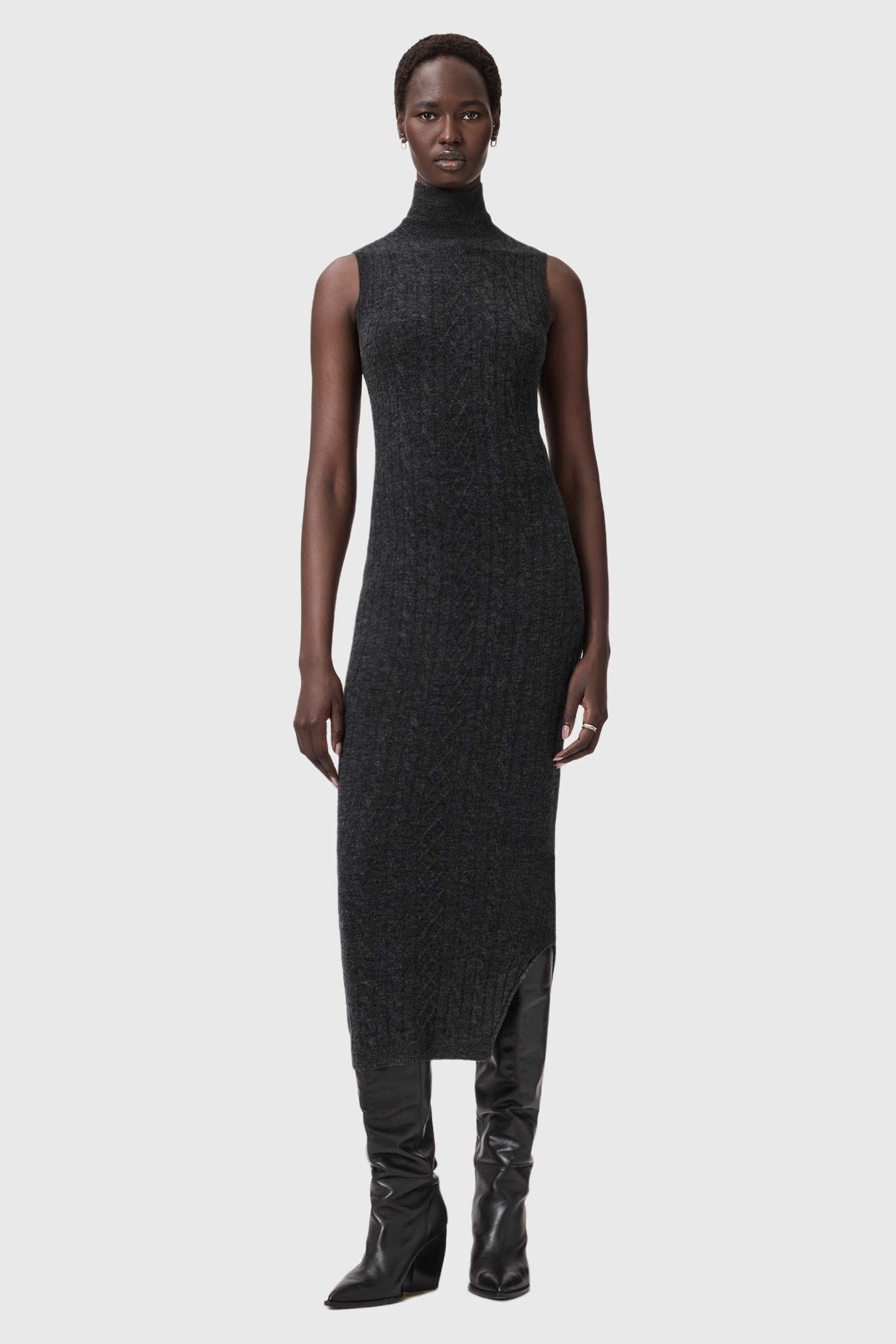 SABINE DRESS CHARCOAL GREY 4