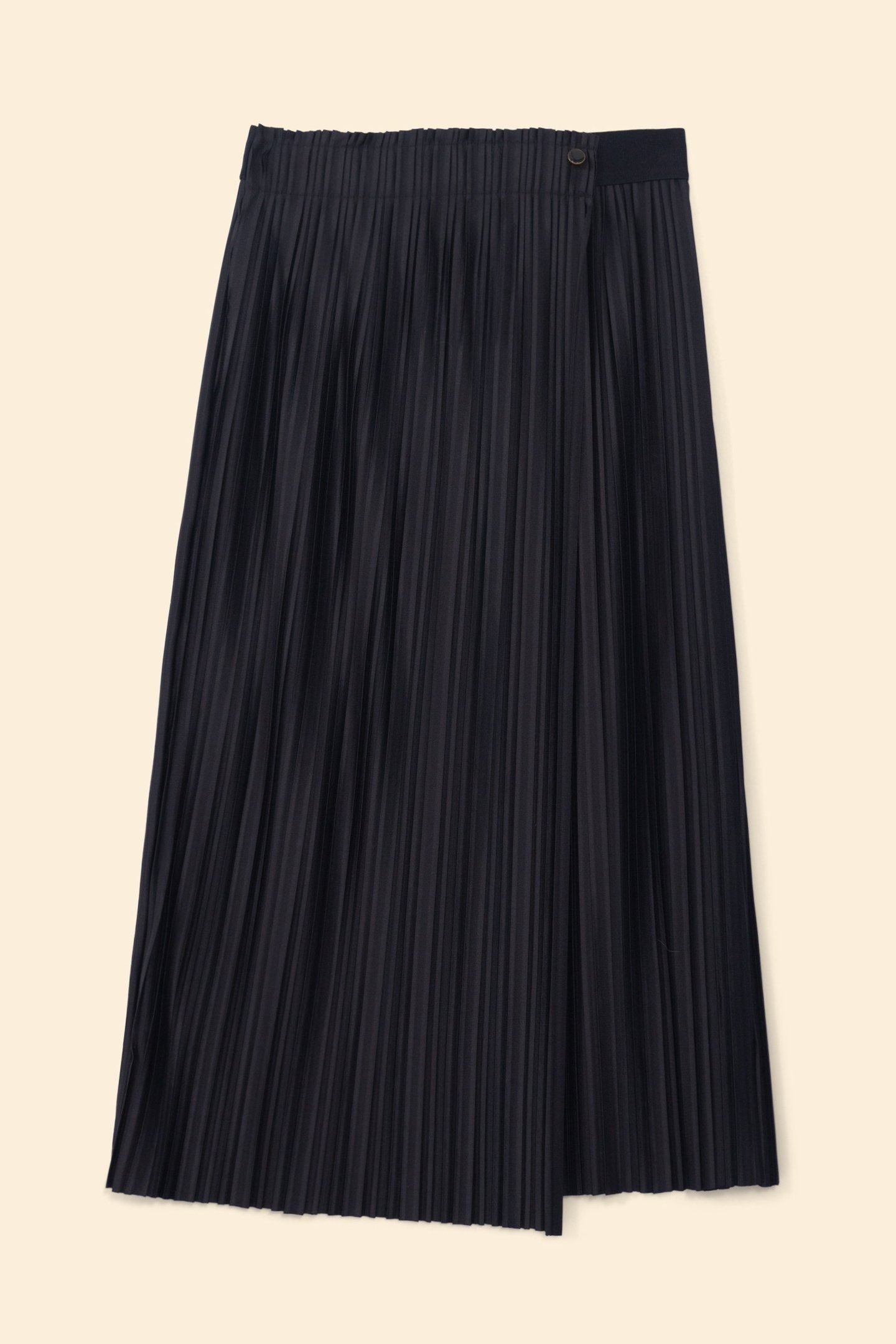 BLACK PLEATED WRAPAROUND MIDI SKIRT BLACK 6