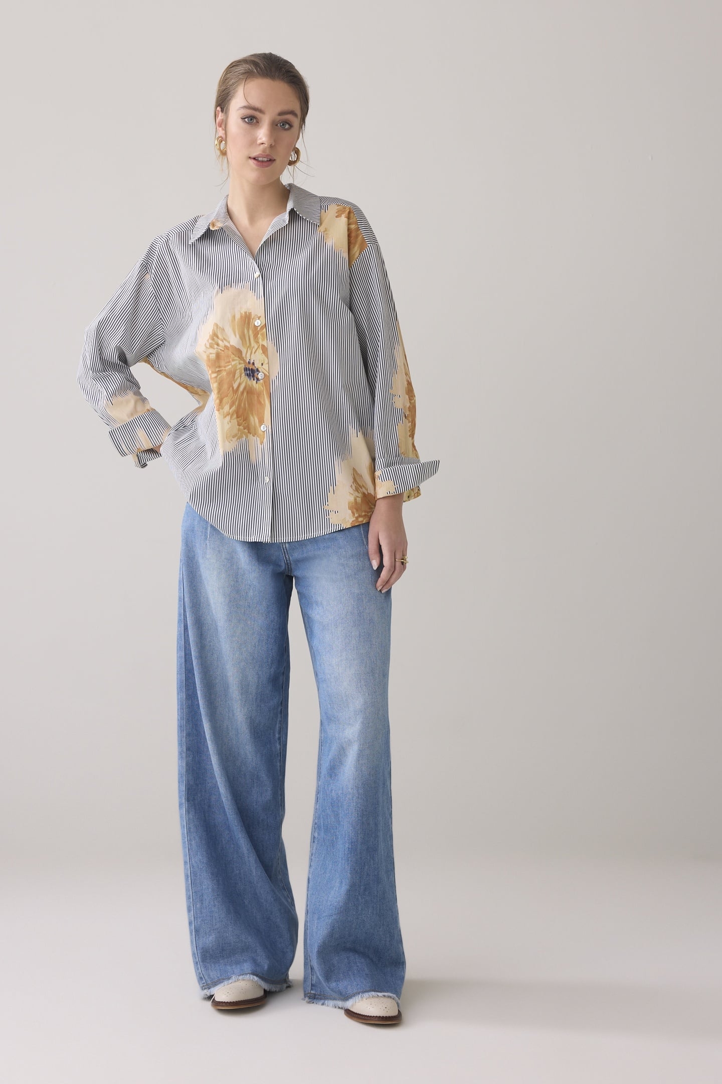 BLOUSE FLOWERS AND STRIPES MULTICOLOUR 1