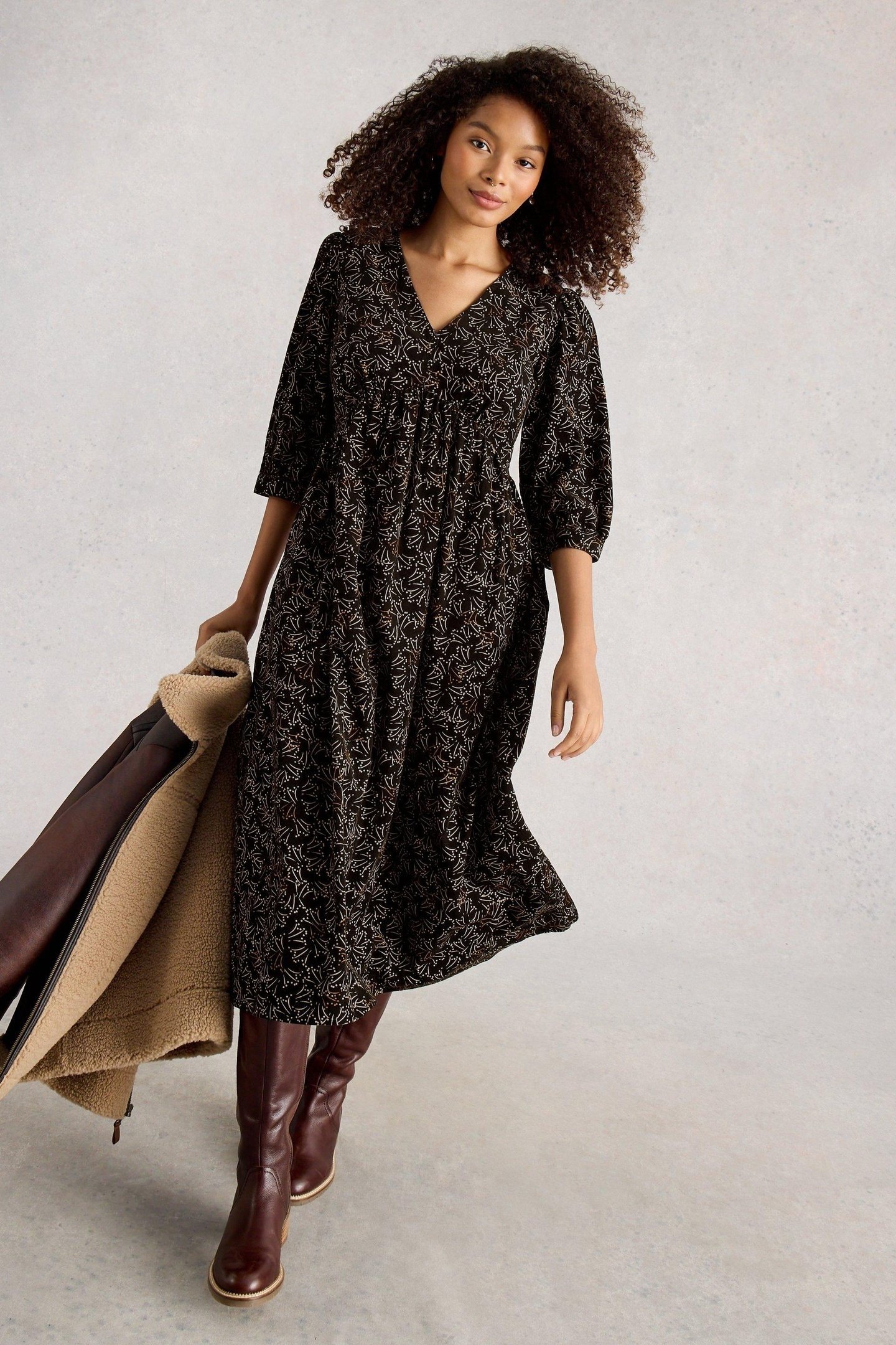 LUCY CORD DRESS BLACK MULTI 5