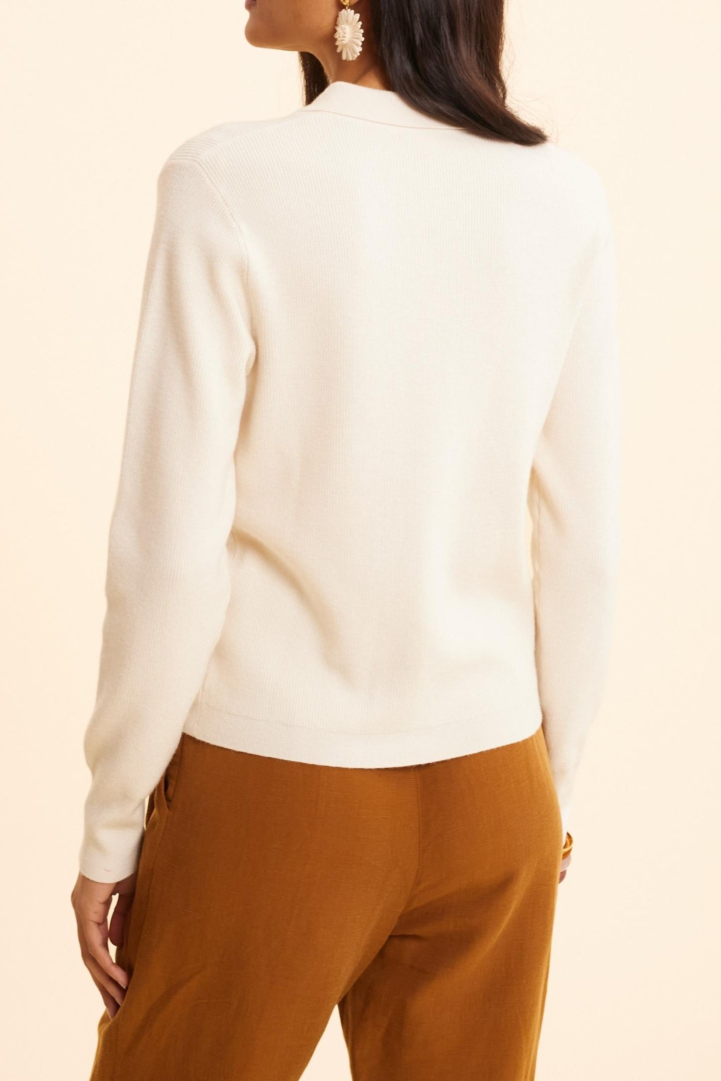 ECRU KNIT POLO COLLAR CARDIGAN ECRU 3