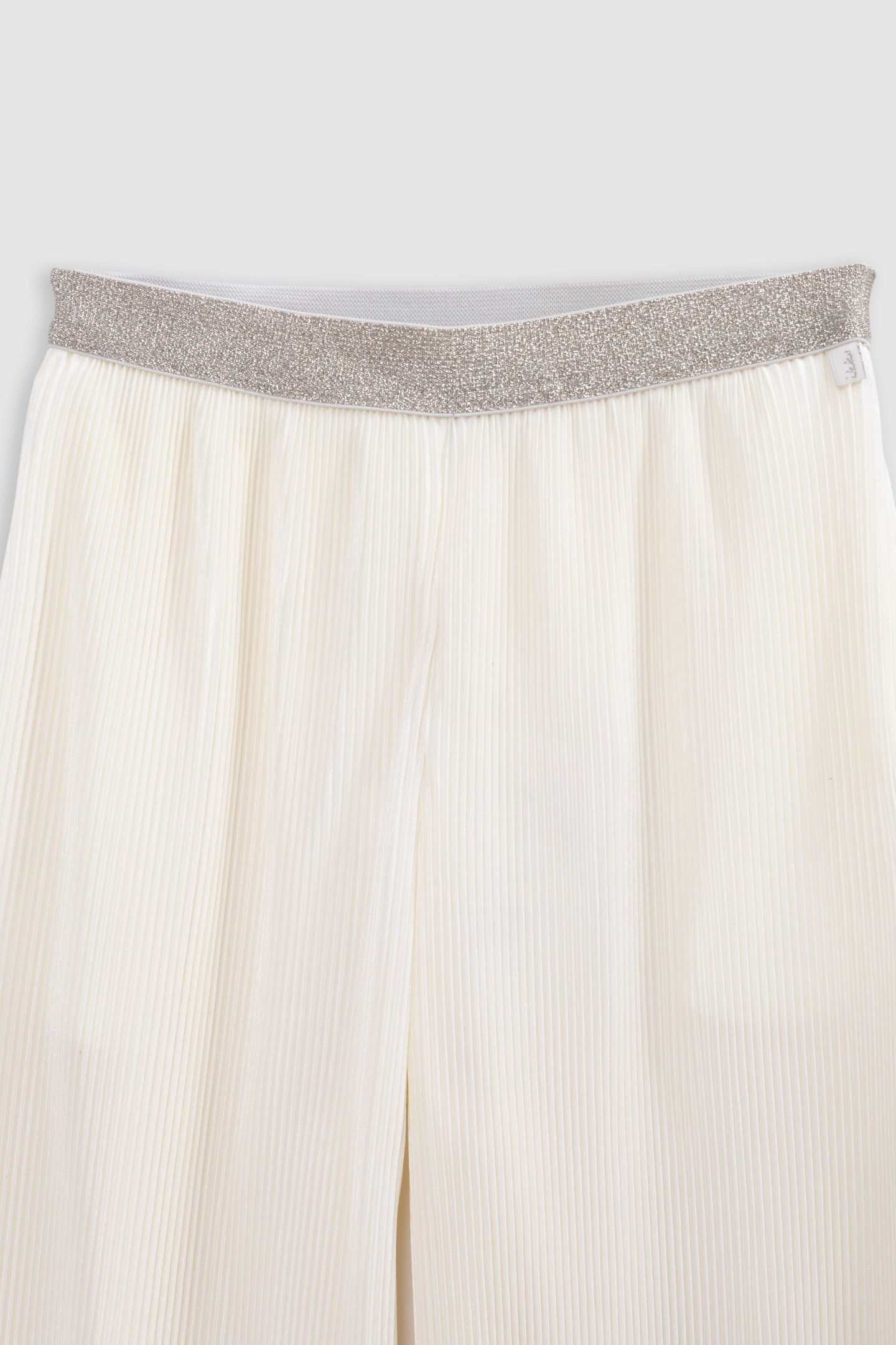 ECRU WIDE-LEG PANTS WITH SEQUINED PLEATS 2