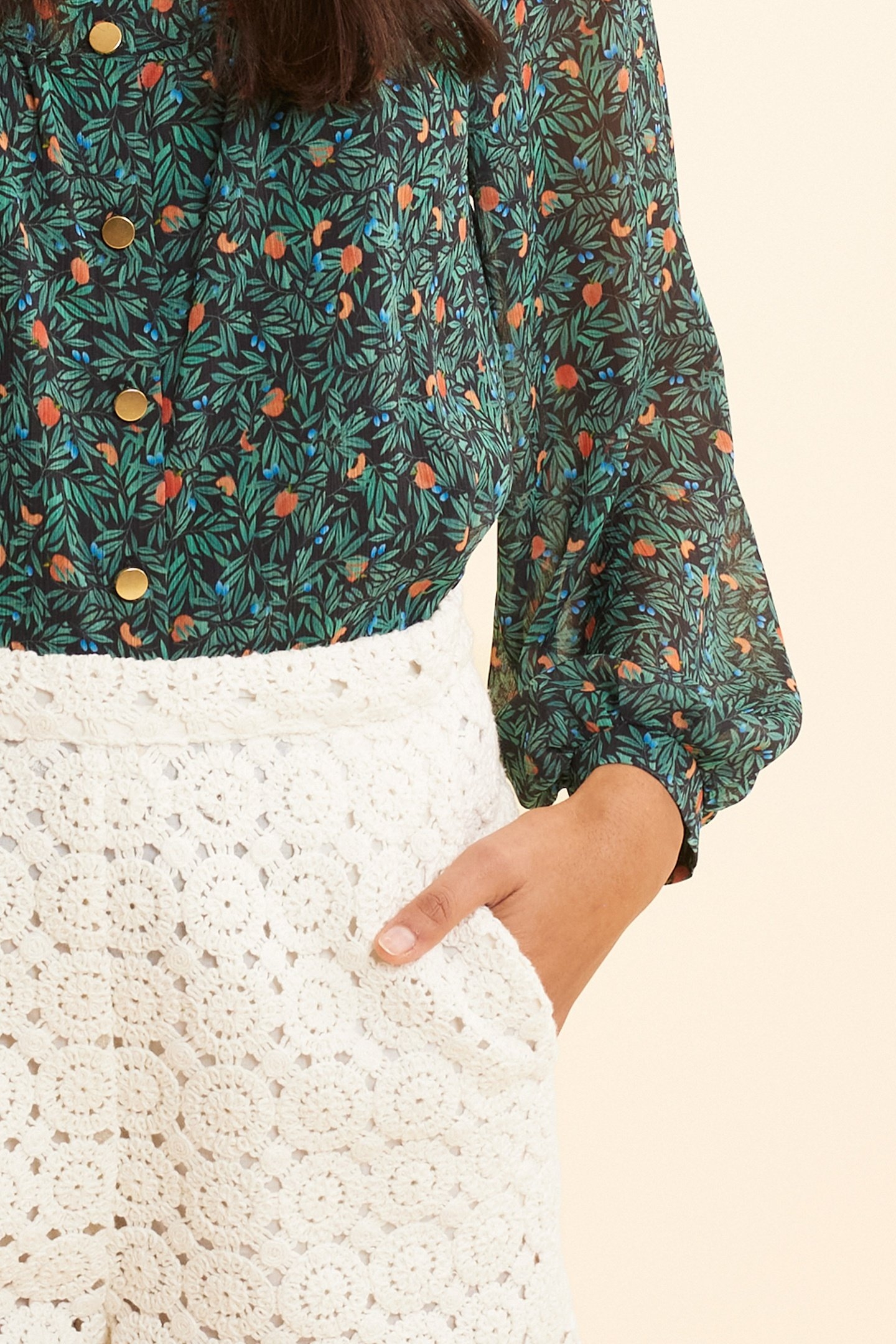 ECRU LACE SHORTS OFF-WHITE 5