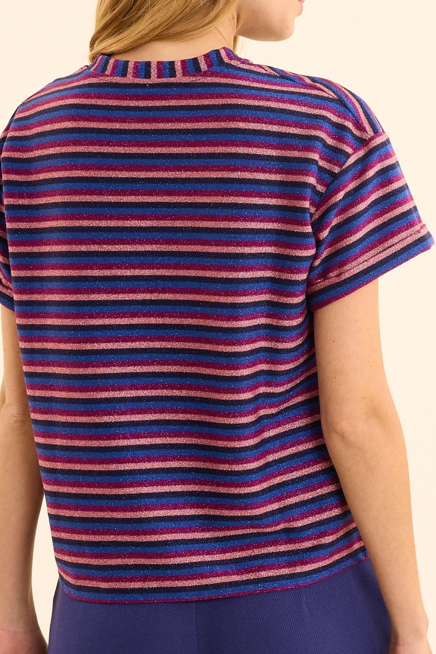 LUREX STRIPED VIOLET T-SHIRT MULTICO VIOLINE 3