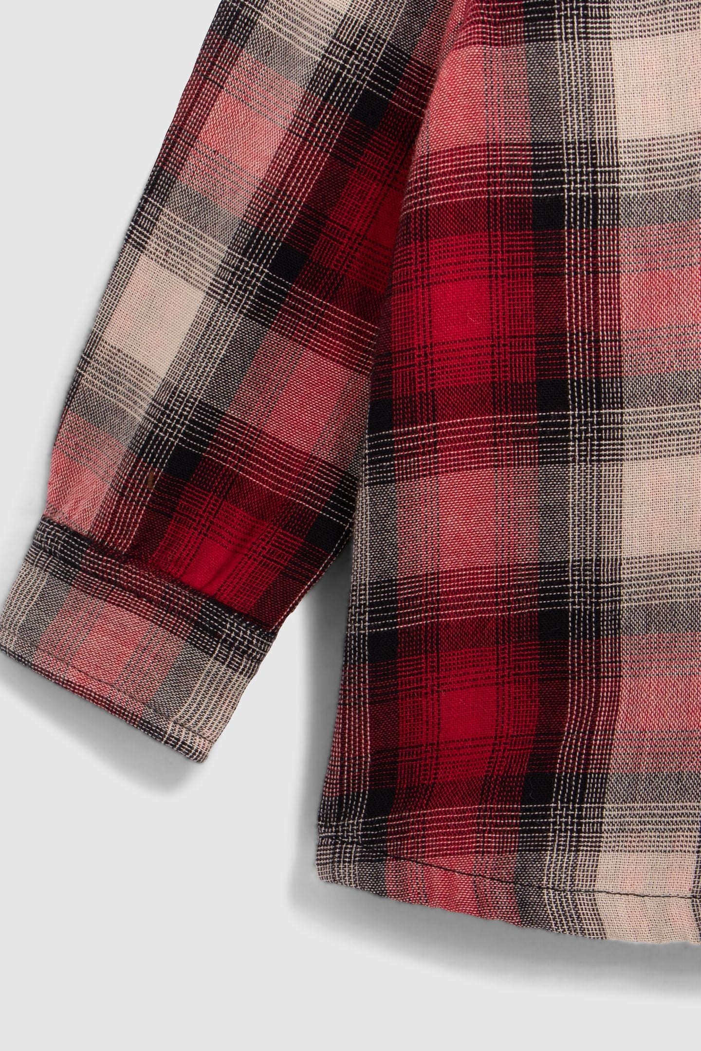 RED TWO-PLY SHIRT, CHECK PATTERN, BABY BOY 6