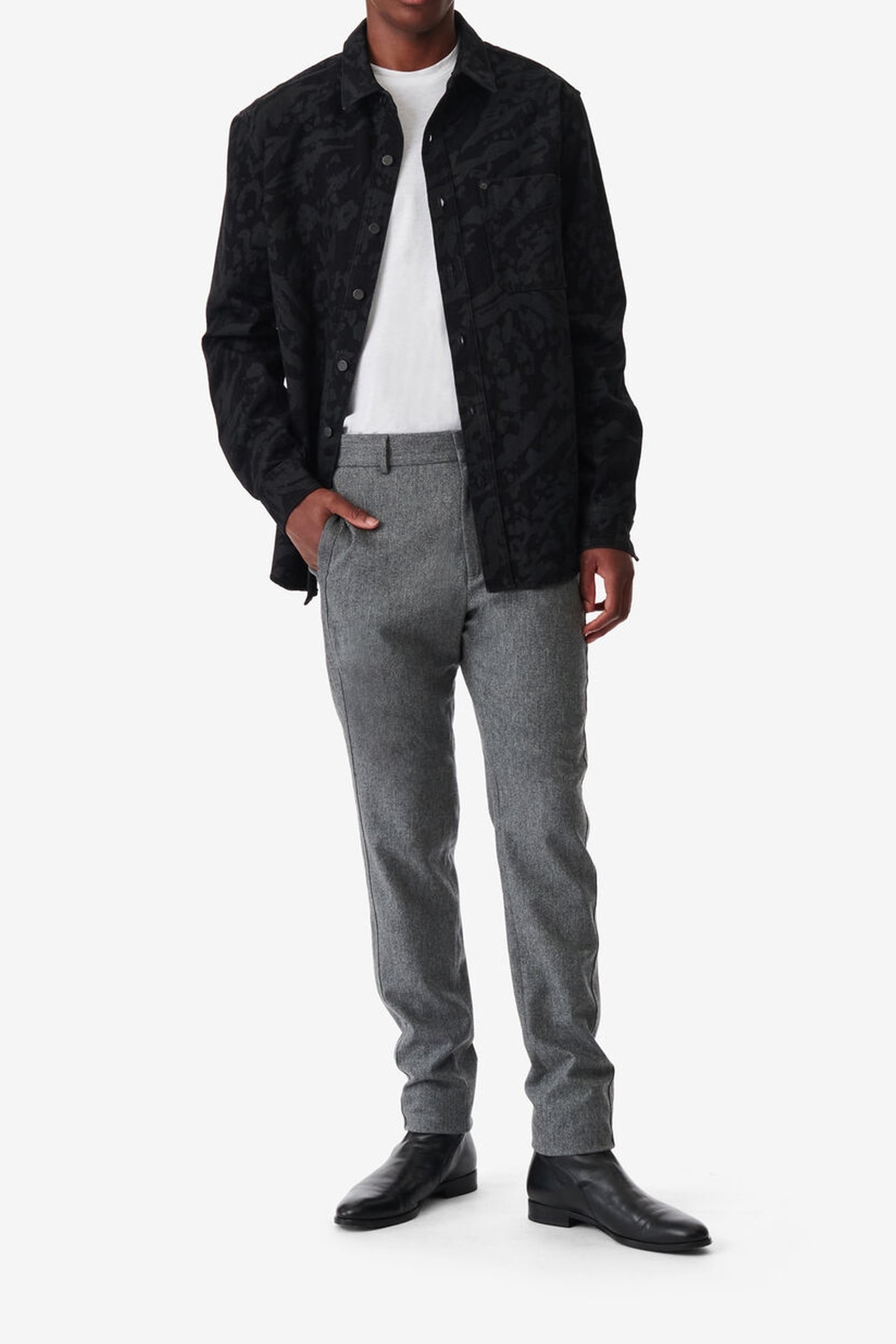 KOPINO SHIRT BLACK/BLACK LEOPARD 2