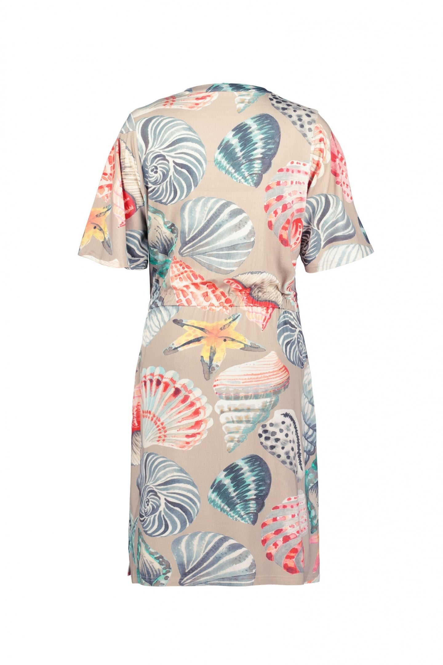 DRESS BAILY IN FEATHER GREY WITH OCEAN TREASURES PRINT 5