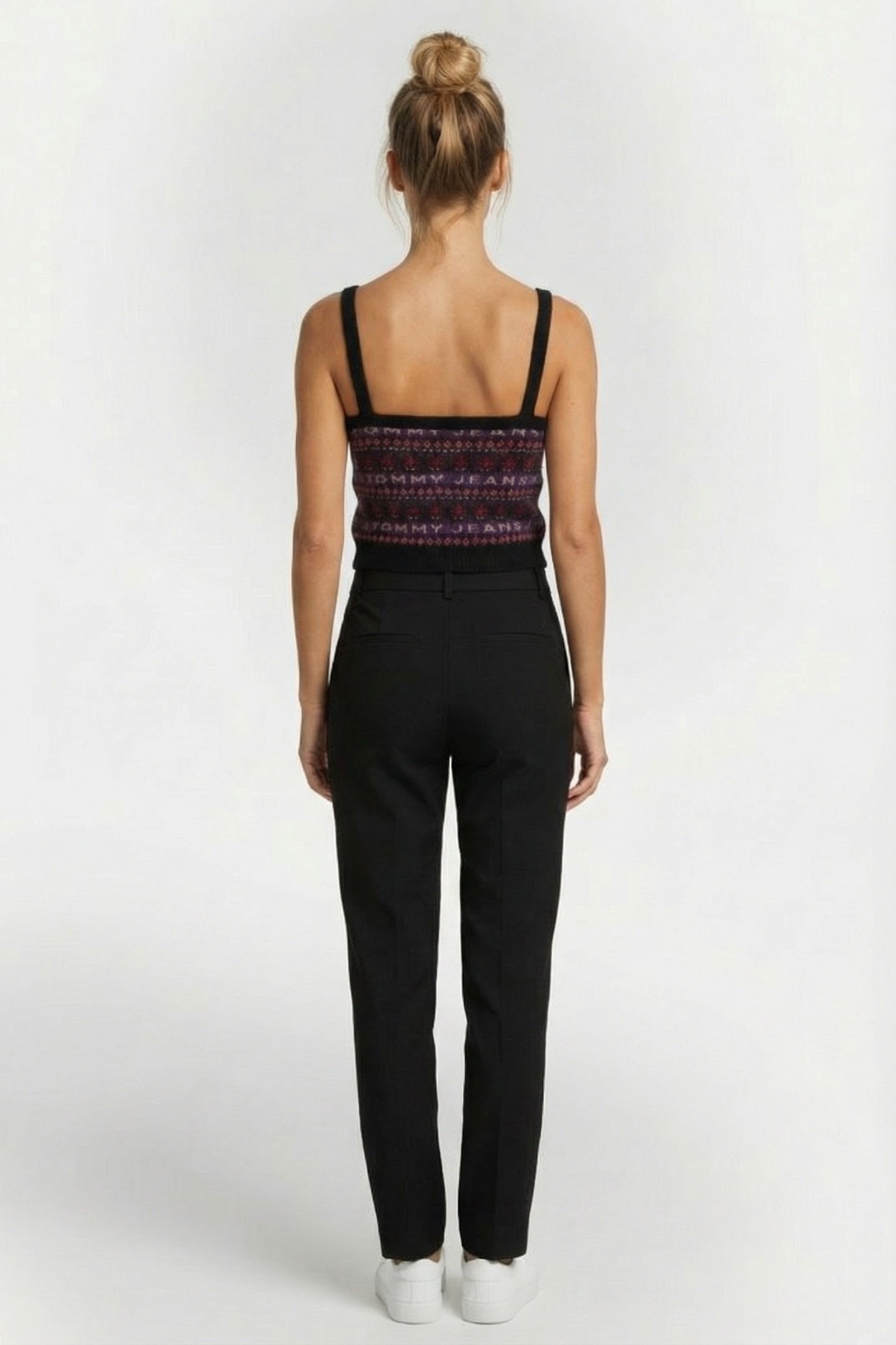 CHIC FAIR ISLE SLIM KNIT CAMI TOP BLACK 2